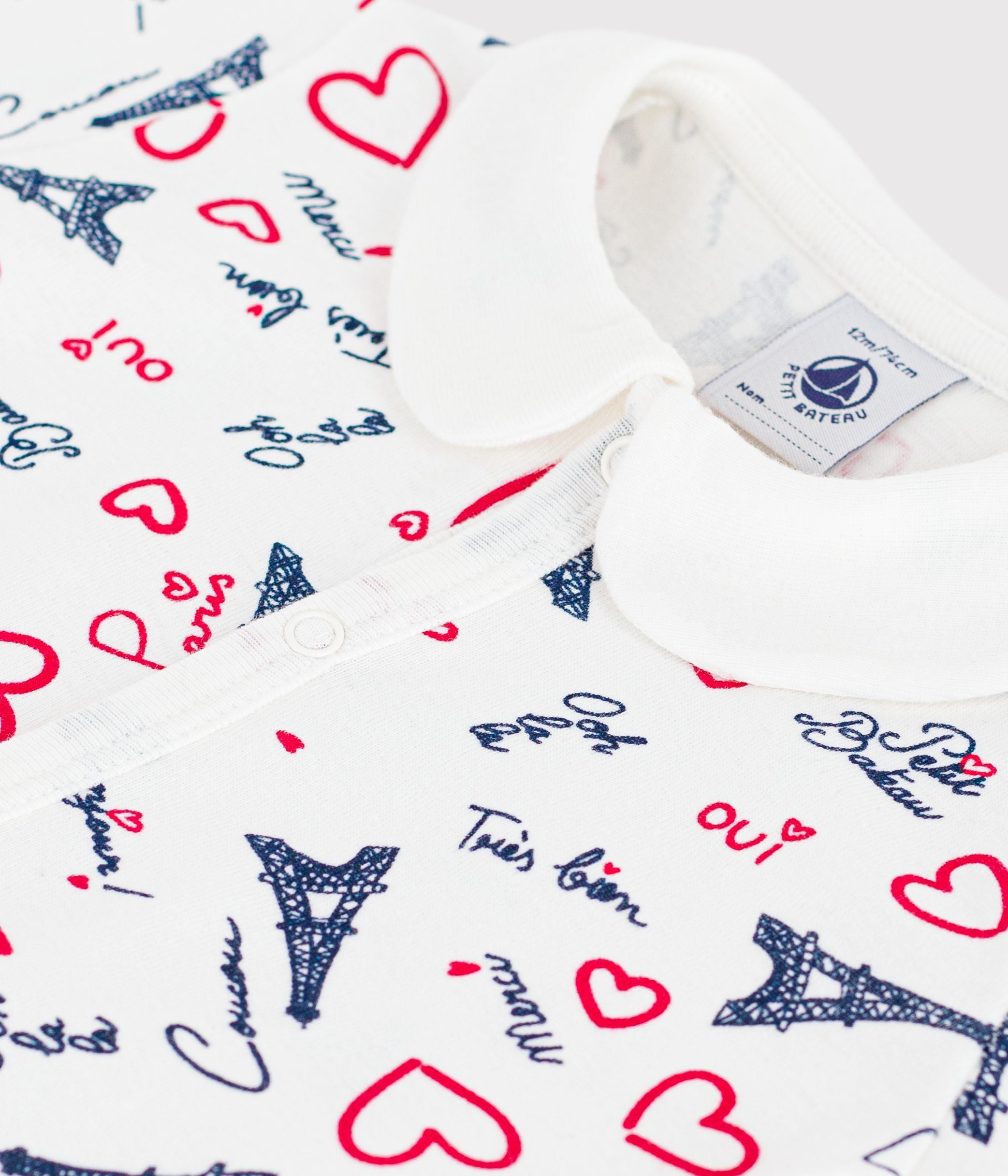 combinaison-courte-bébé-en-coton-à-col-imprimé-paris