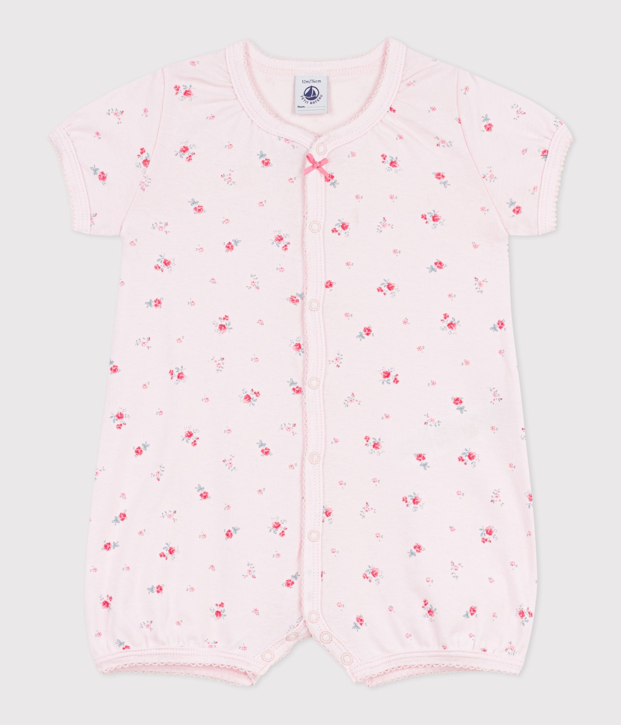 combinaison-courte-bébé-en-coton-fleuri