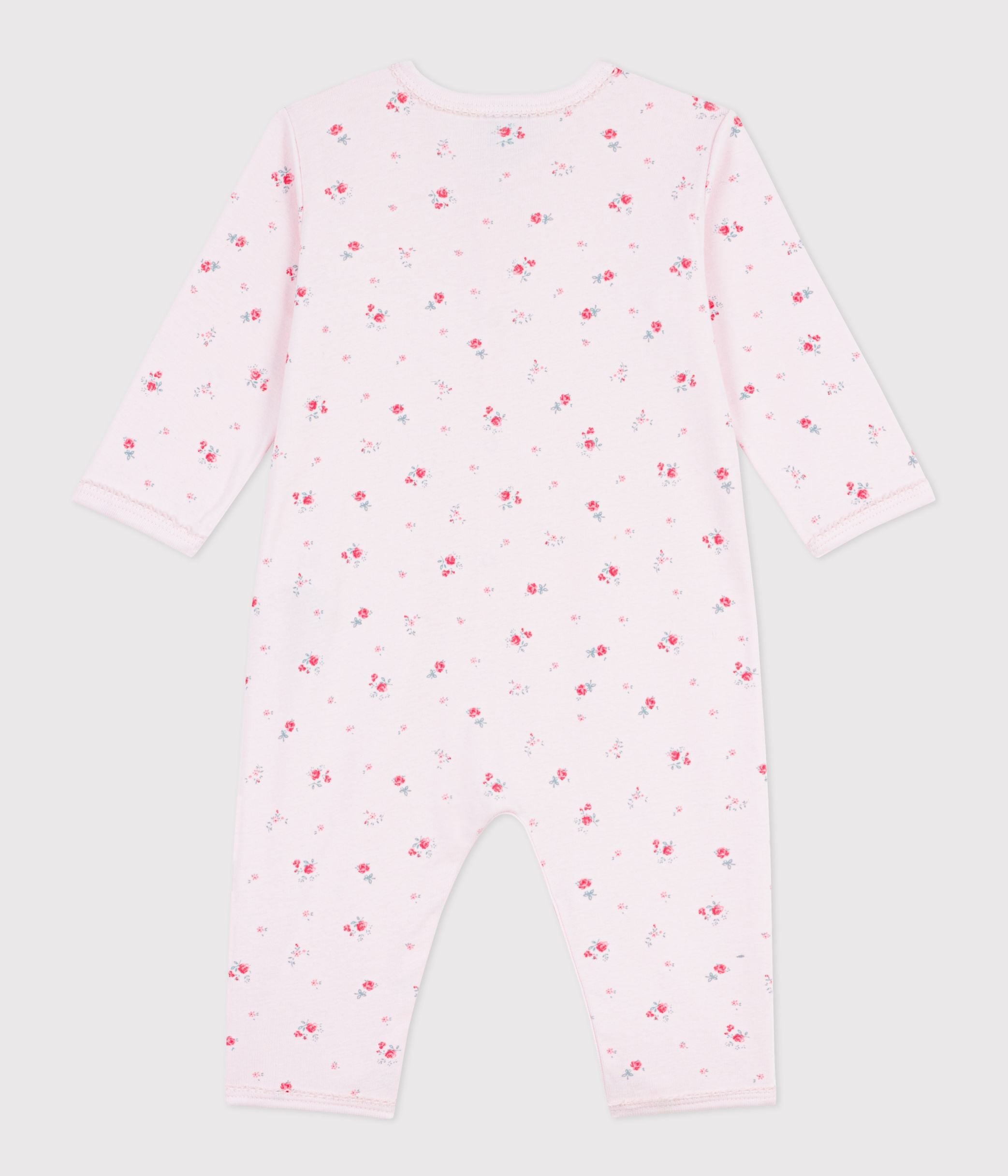 pyjama-bébé-en-coton-sans-pieds-imprimé-fleuri