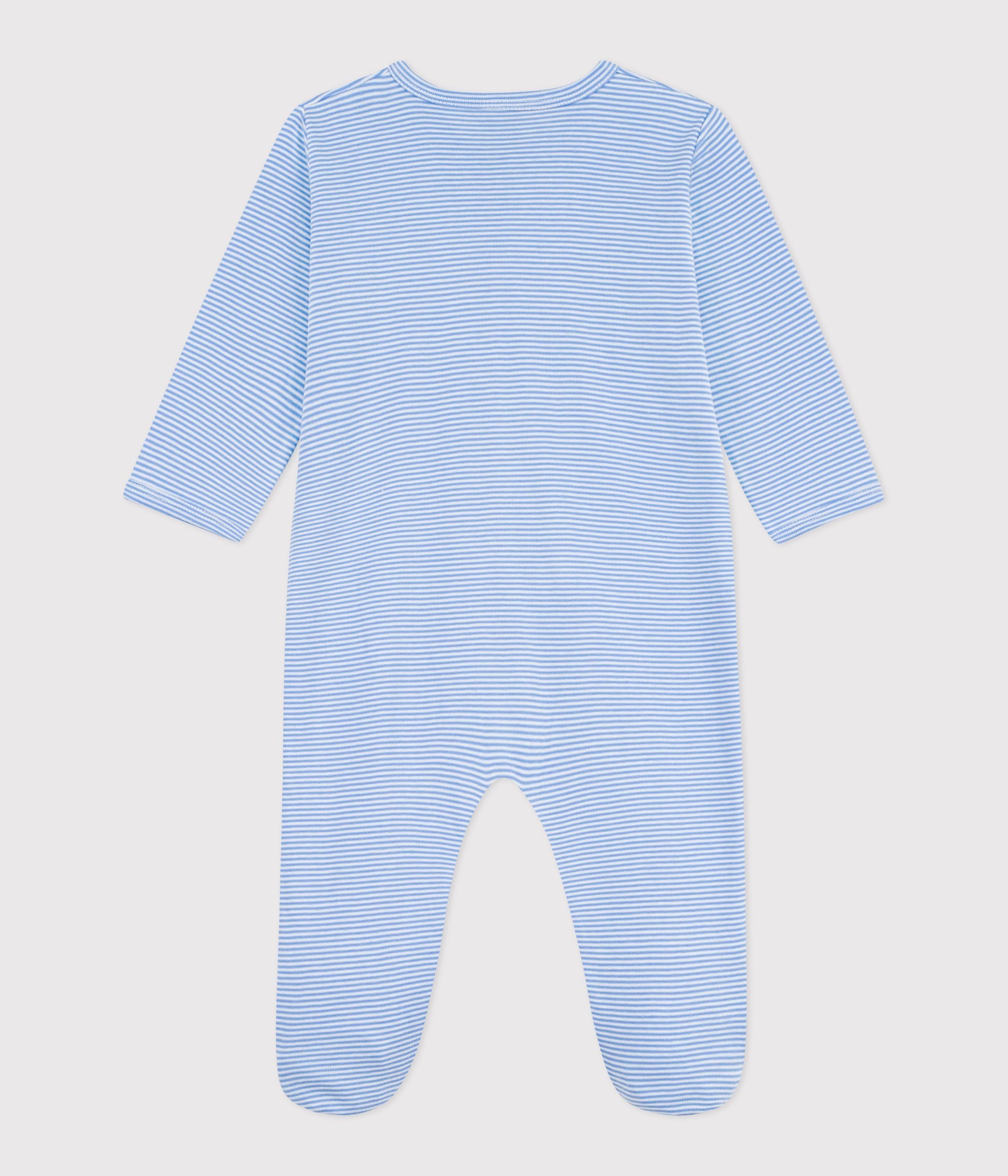 pyjama-bébé-en-coton-imprimé-à-rayures