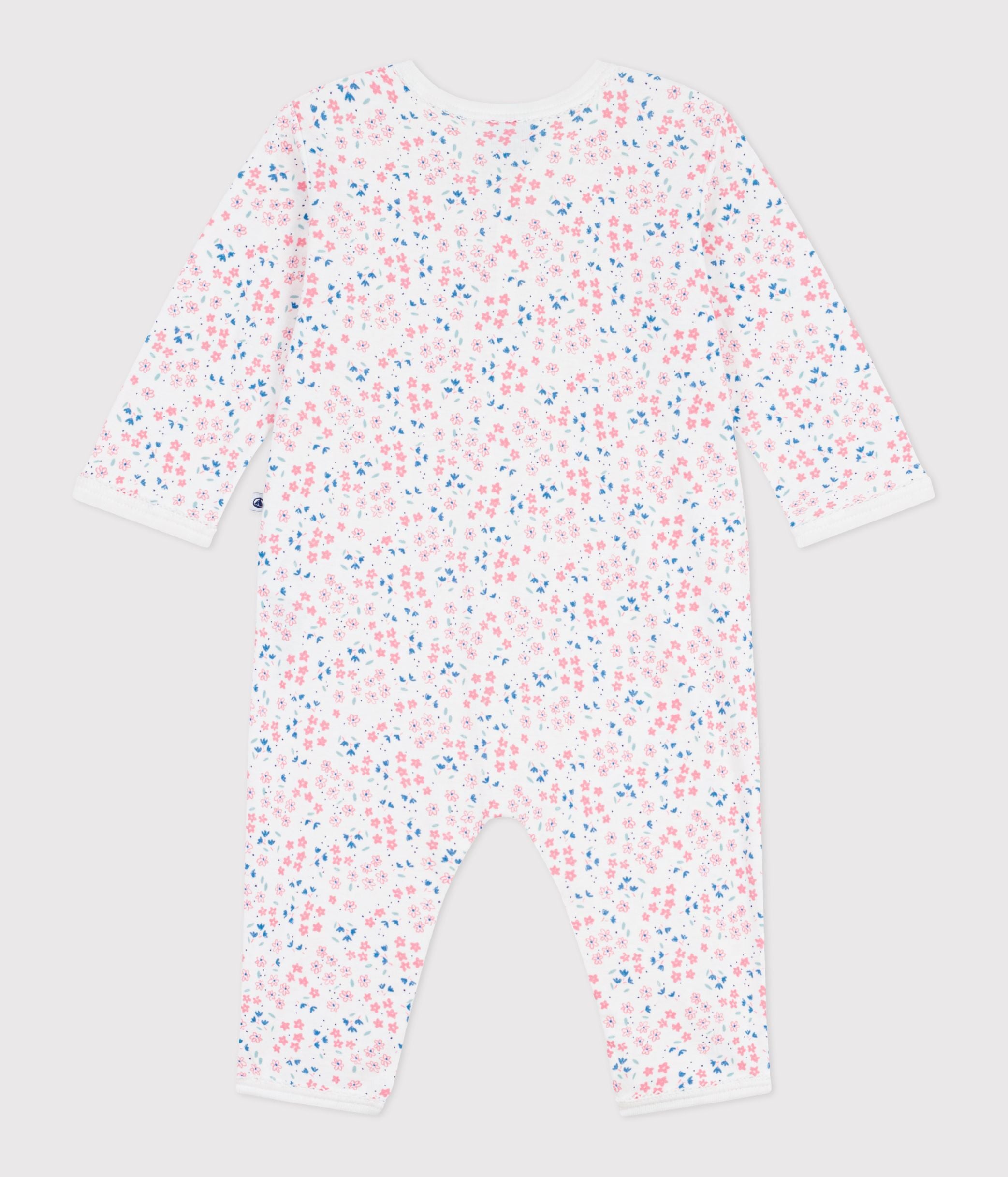 pyjama-bébé-en-coton-sans-pieds-imprimé-fleuri