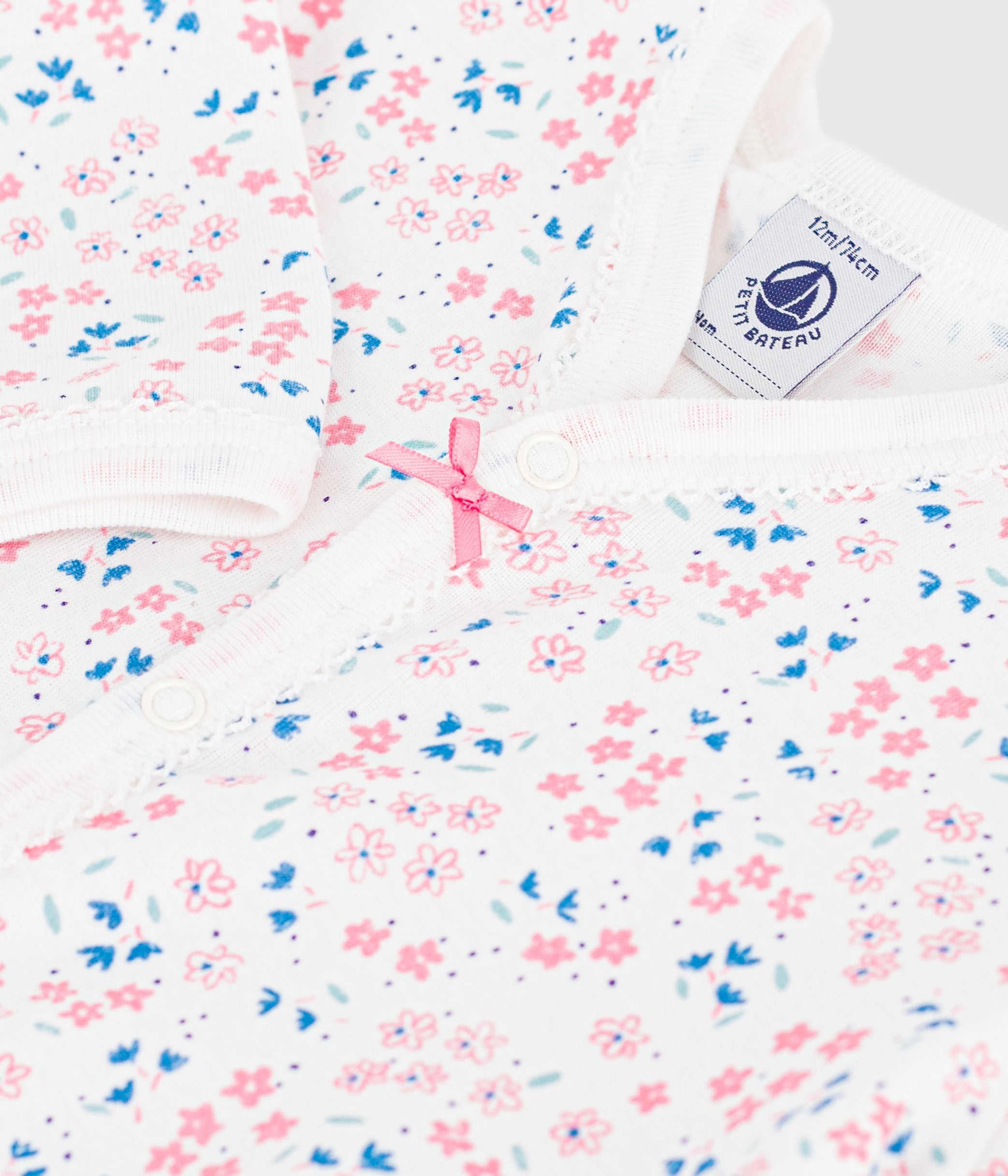pyjama-bébé-en-coton-sans-pieds-imprimé-fleuri