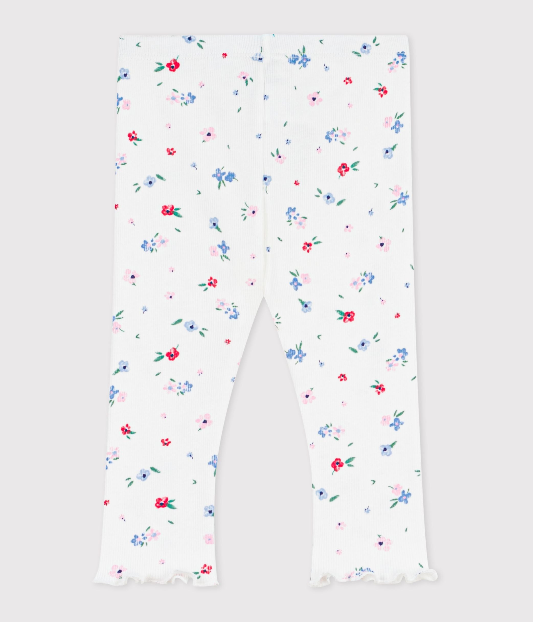 legging-bébé-en-coton,-imprimé-fleurs