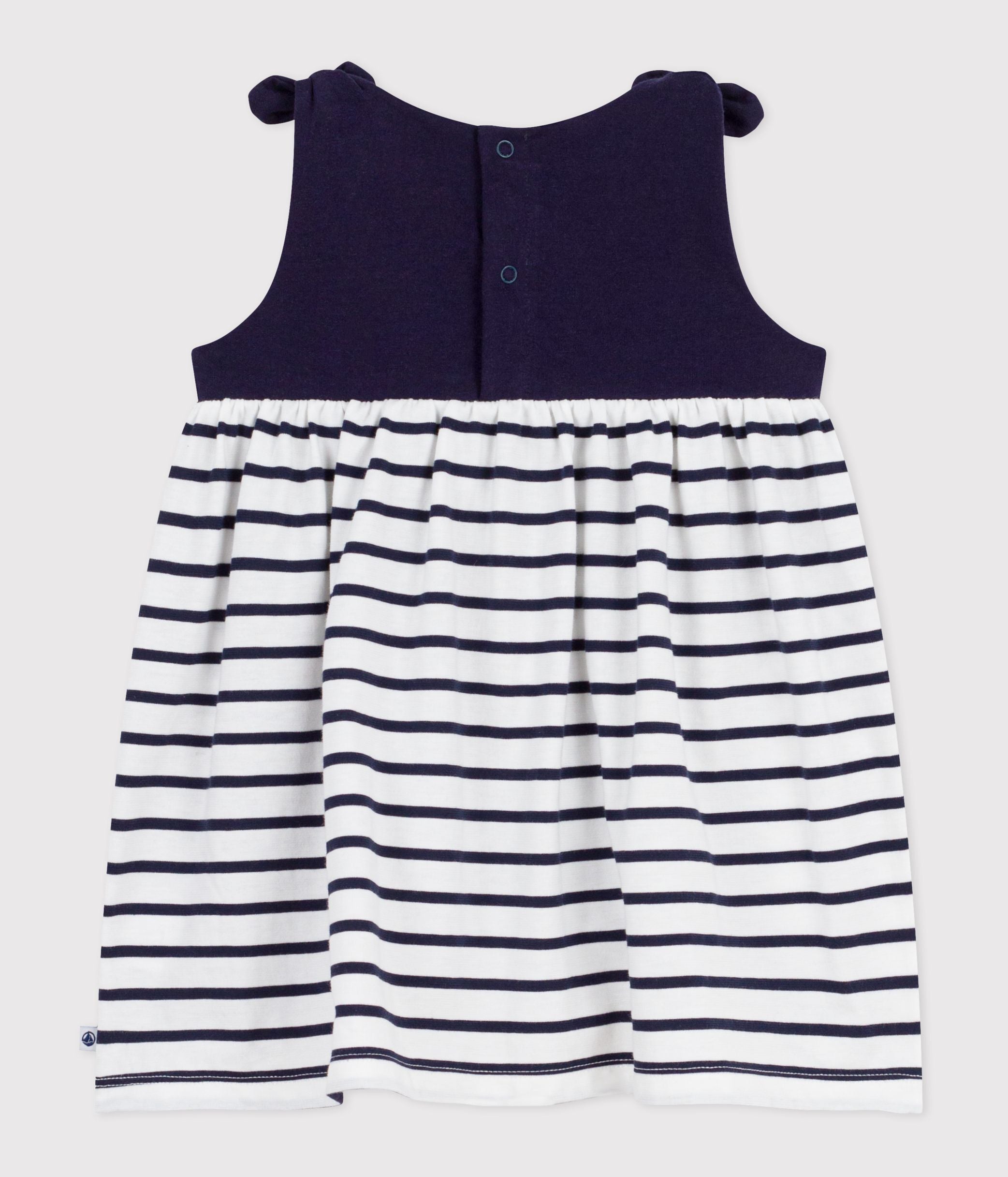 robe-bébé-en-coton-sans-manches,-rayée