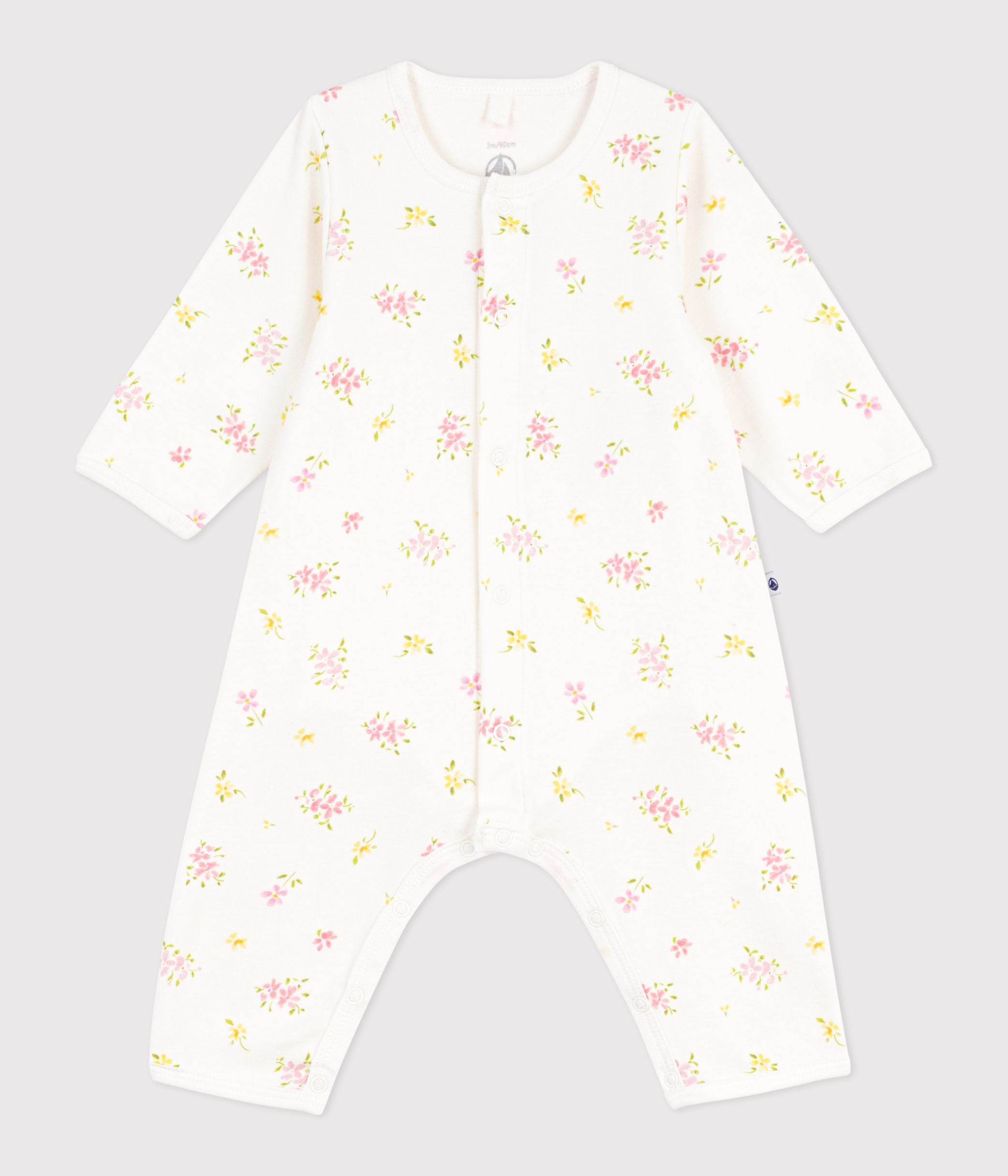 bodyjama-bébé-sans-pieds-en-coton-imprimé-fleuri