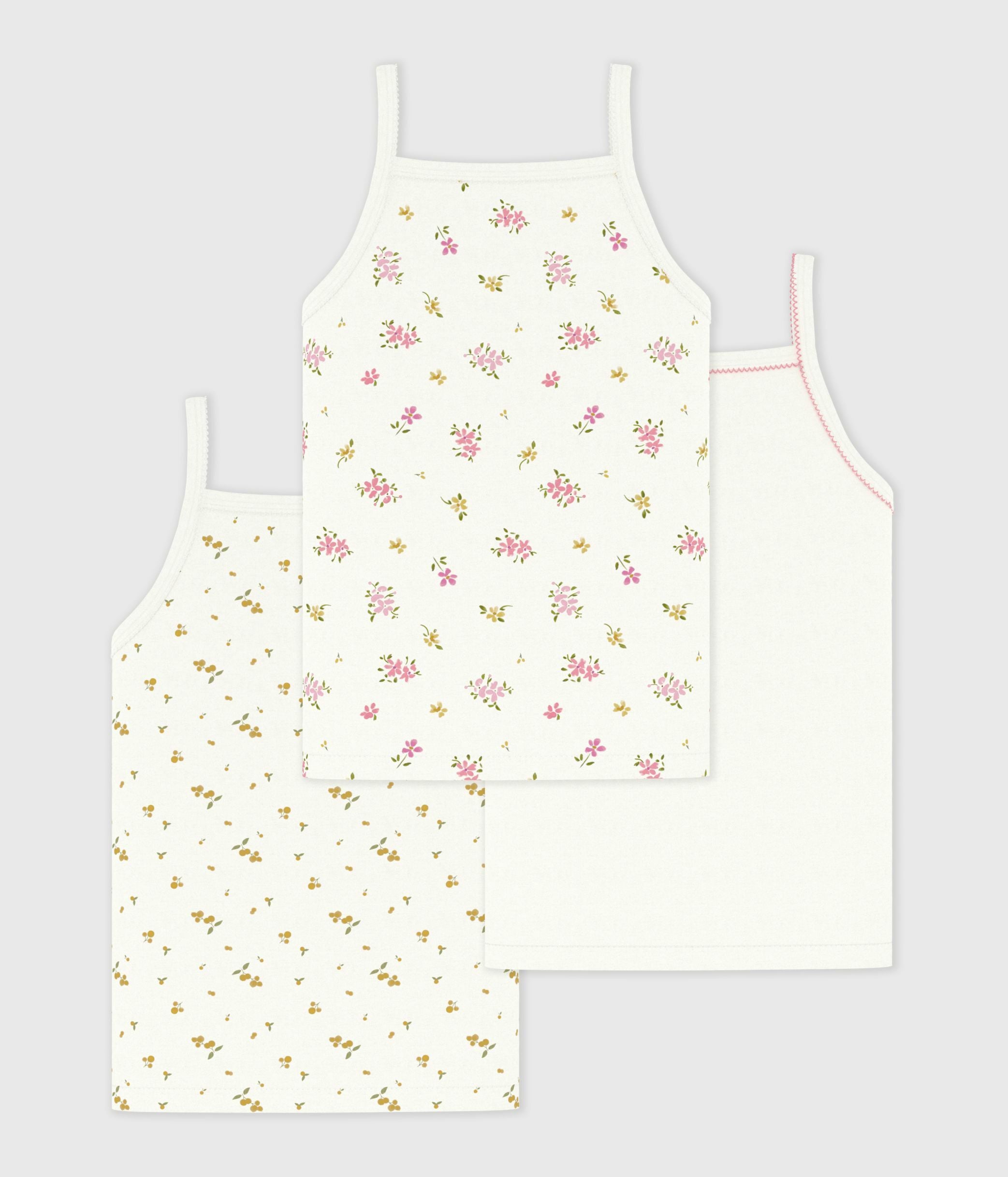 lot-de-3-chemises-à-bretelles-en-coton-imprimé-fleuri