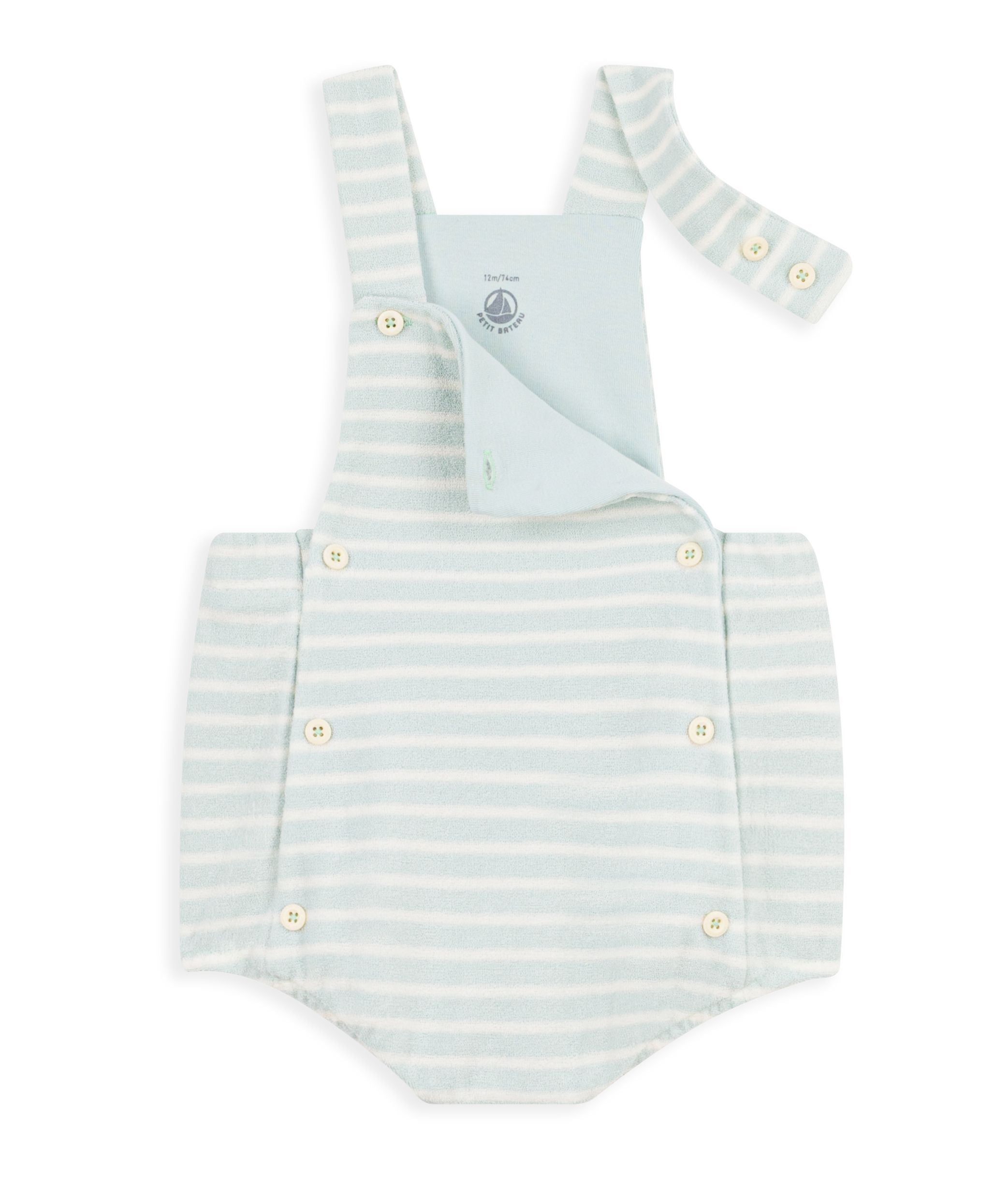 barboteuse-bébé-en-coton-éponge-rayée