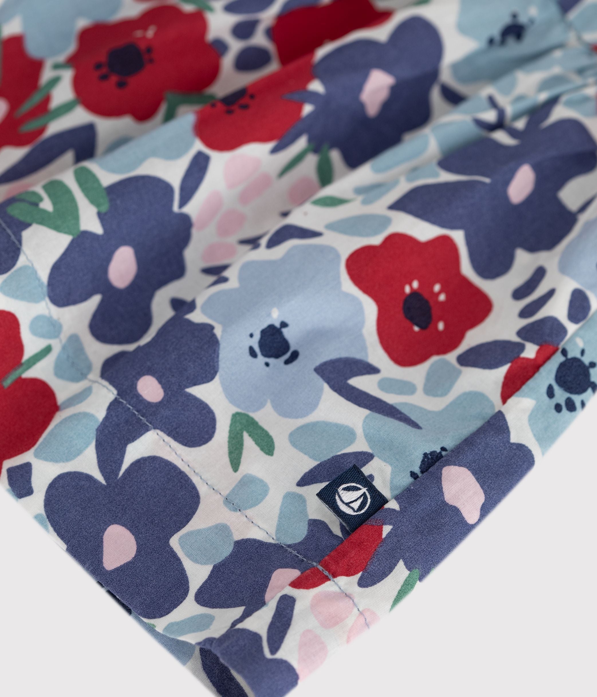 robe-enfant-manches-courtes-en-coton-imprimée-fleurs