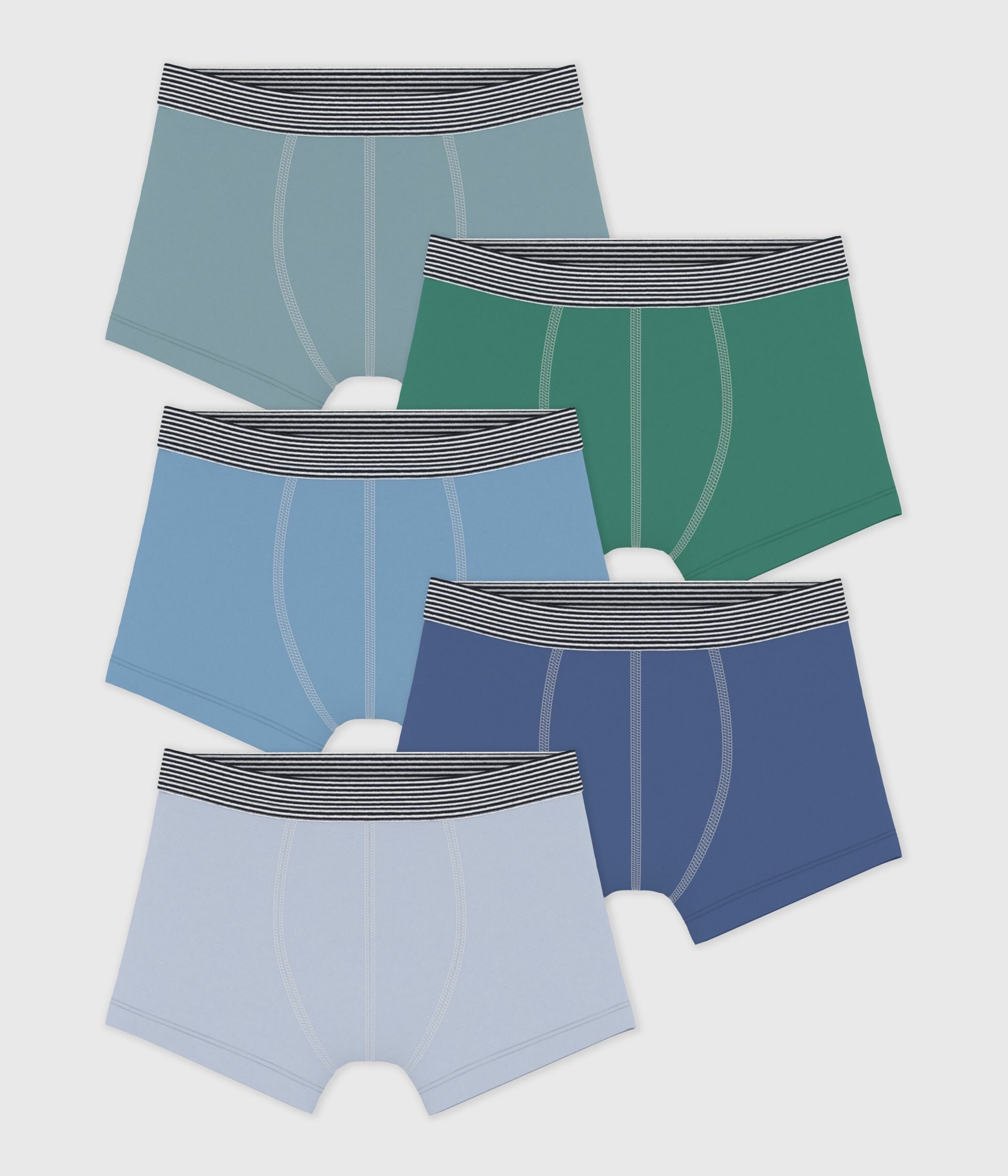 lot-de-5-boxers-enfant-en-coton-uni