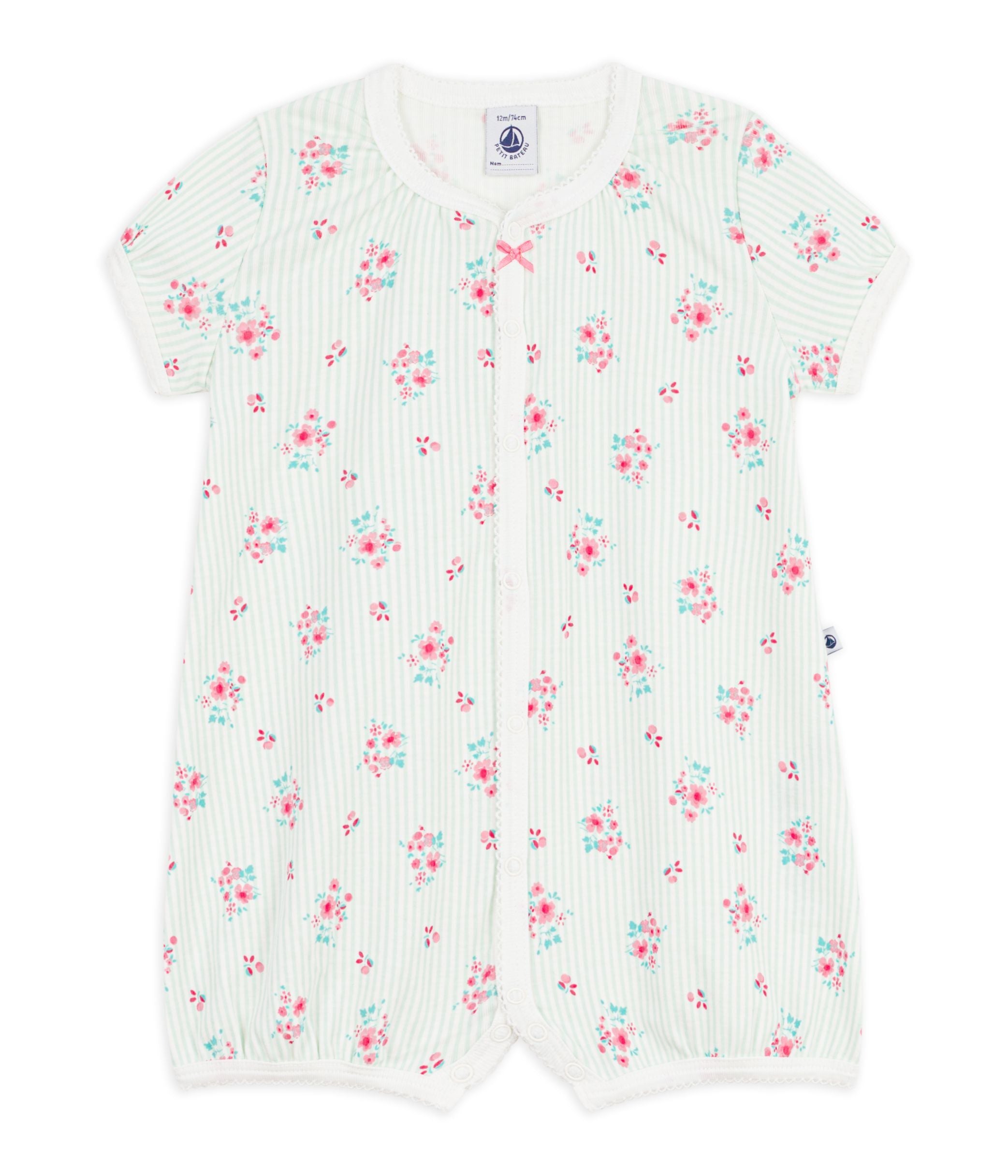 combinaison-courte-bébé-en-coton-fleuri