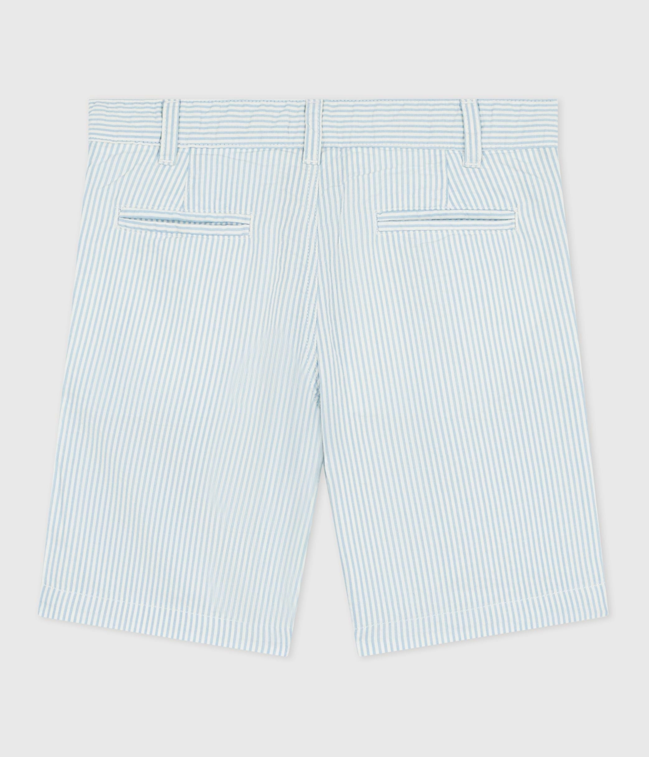 bermuda-short-enfant-en-coton-à-rayures