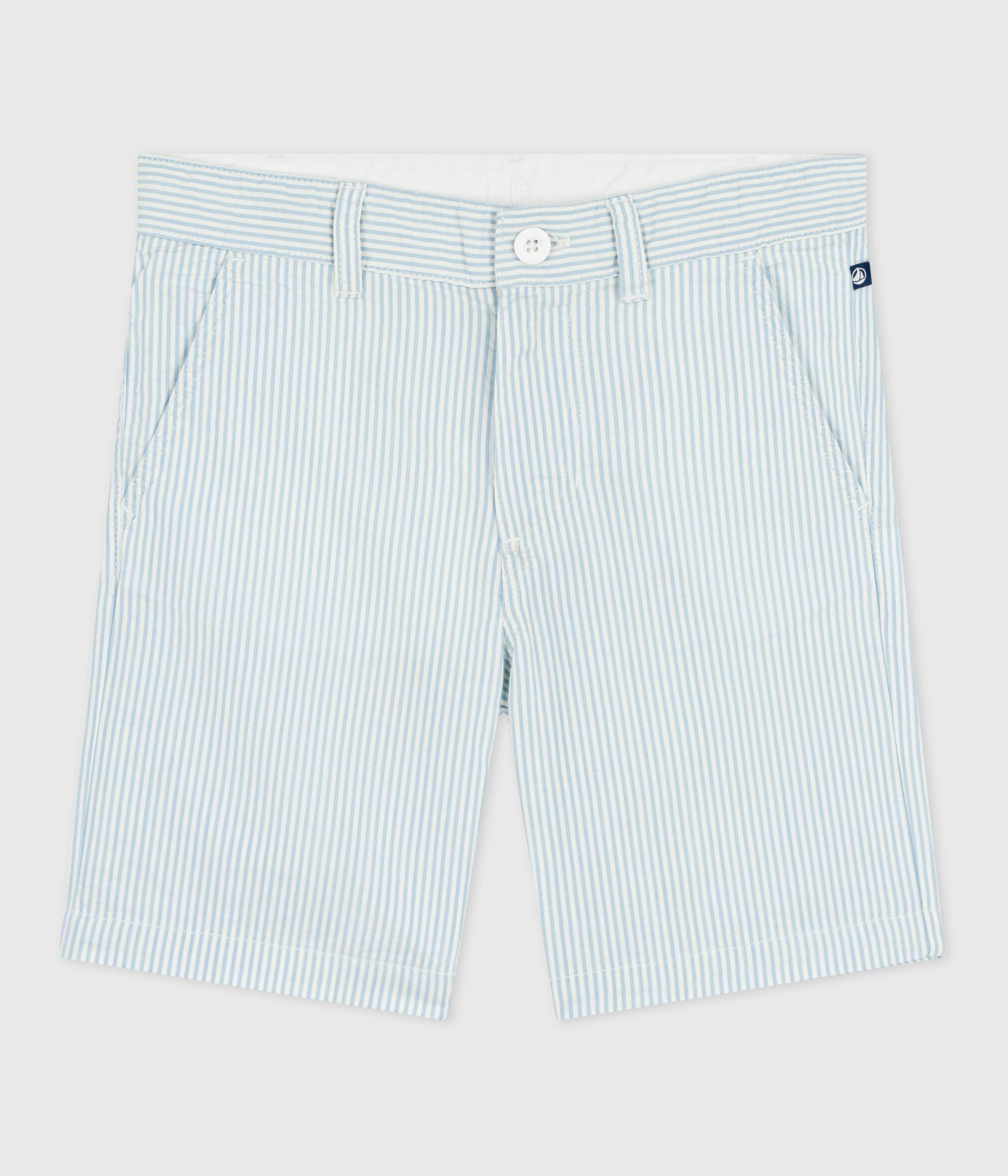 bermuda-short-enfant-en-coton-à-rayures