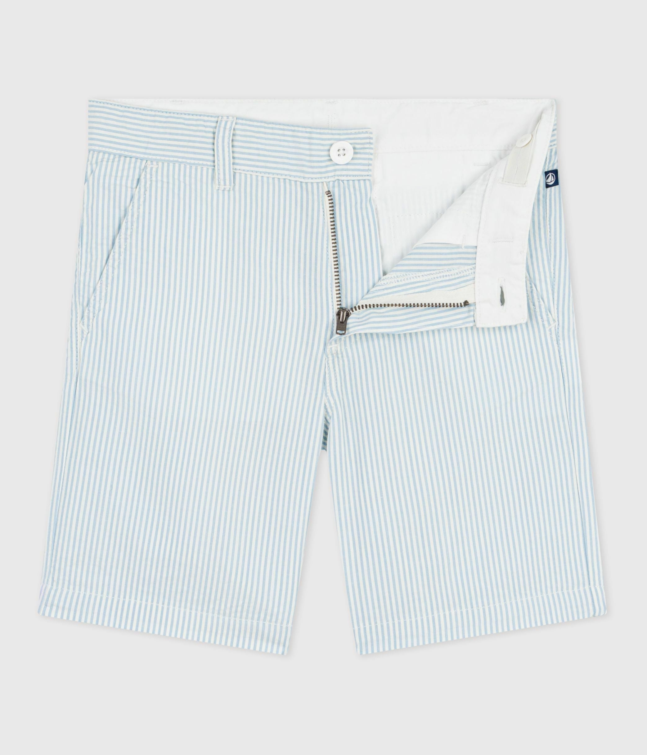 bermuda-short-enfant-en-coton-à-rayures