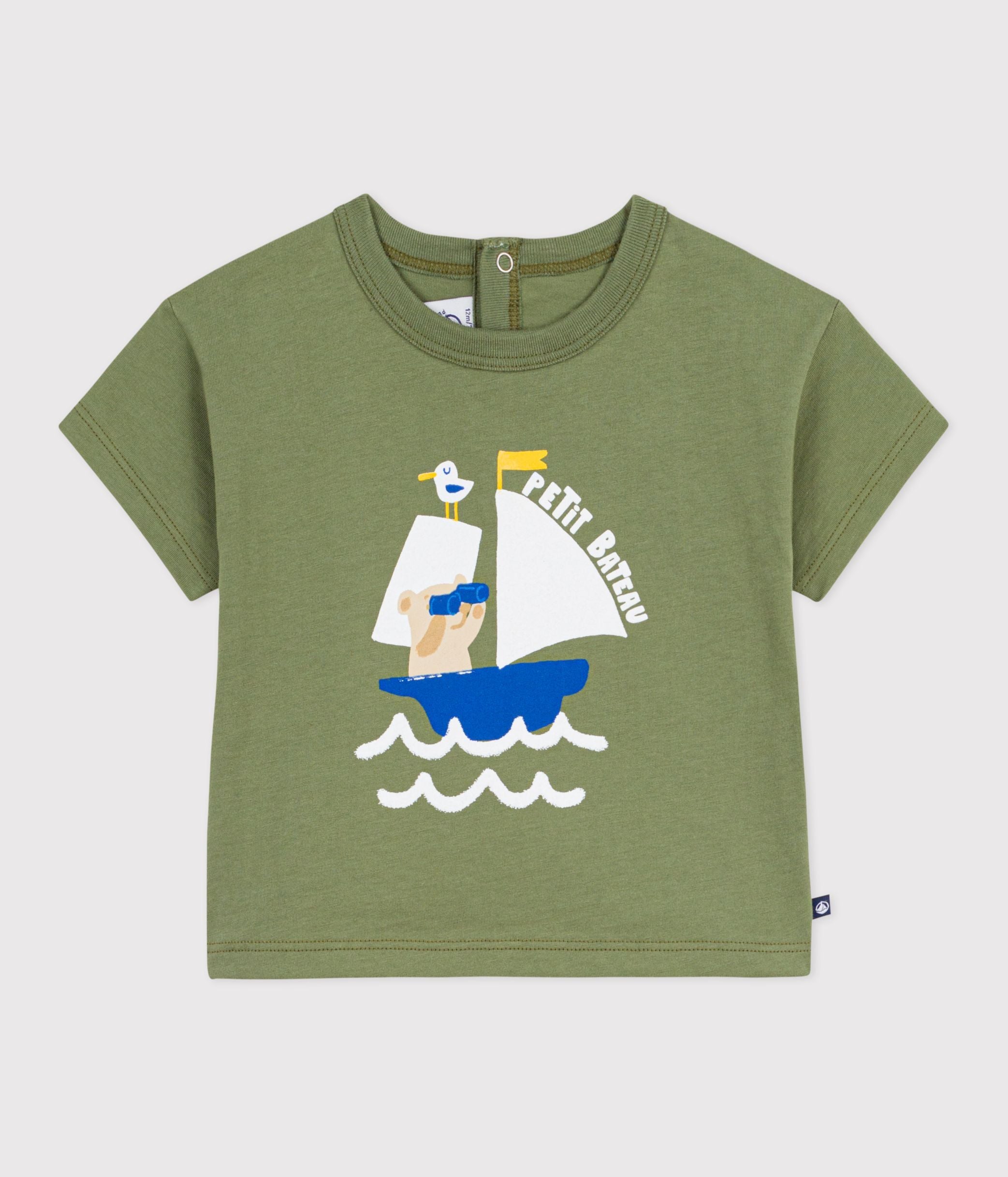 tee-shirt-bébé-en-coton-à-manches-courtes,-motif-mouette