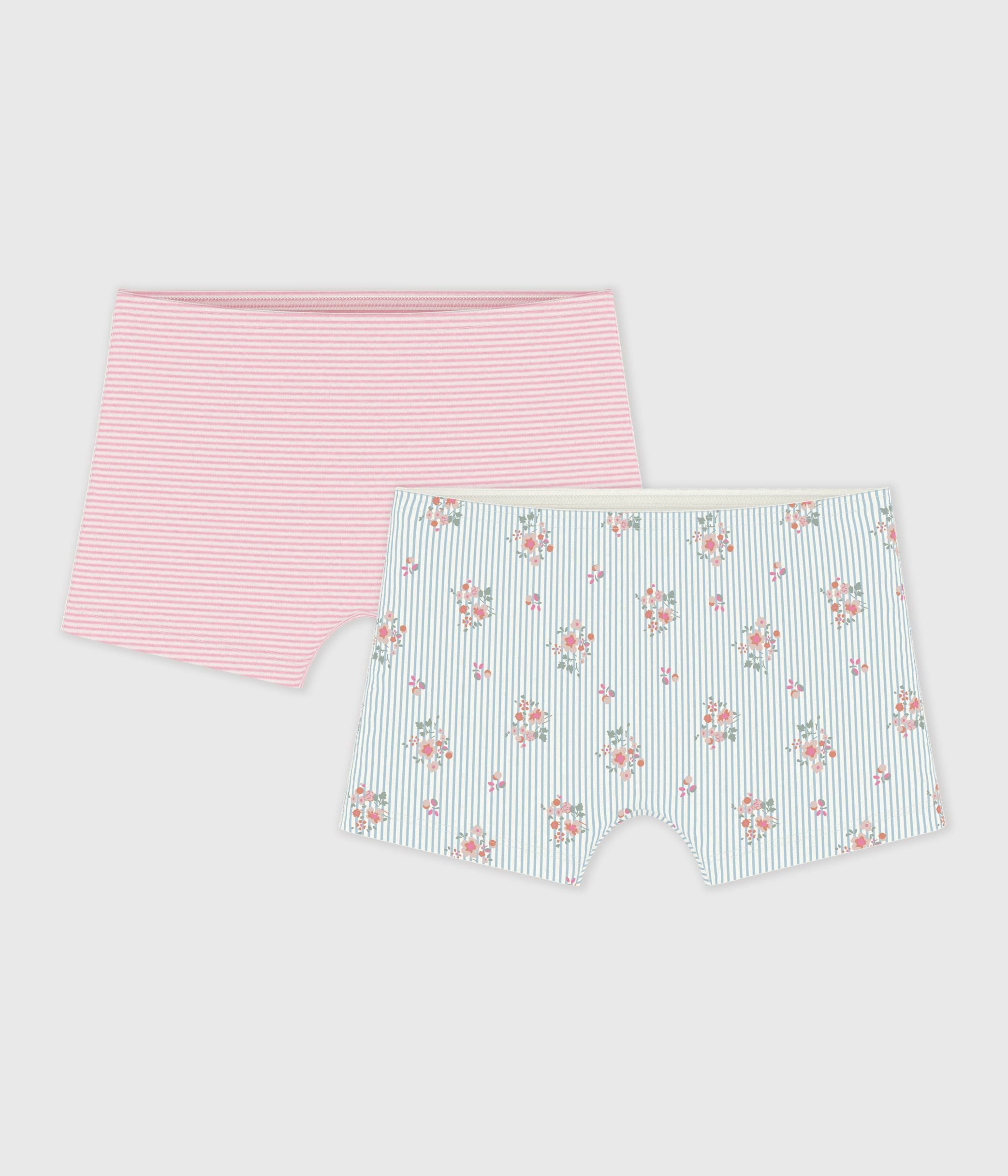 lot-de-2-shorties-enfant-en-coton-long-imprimé-fleuri
