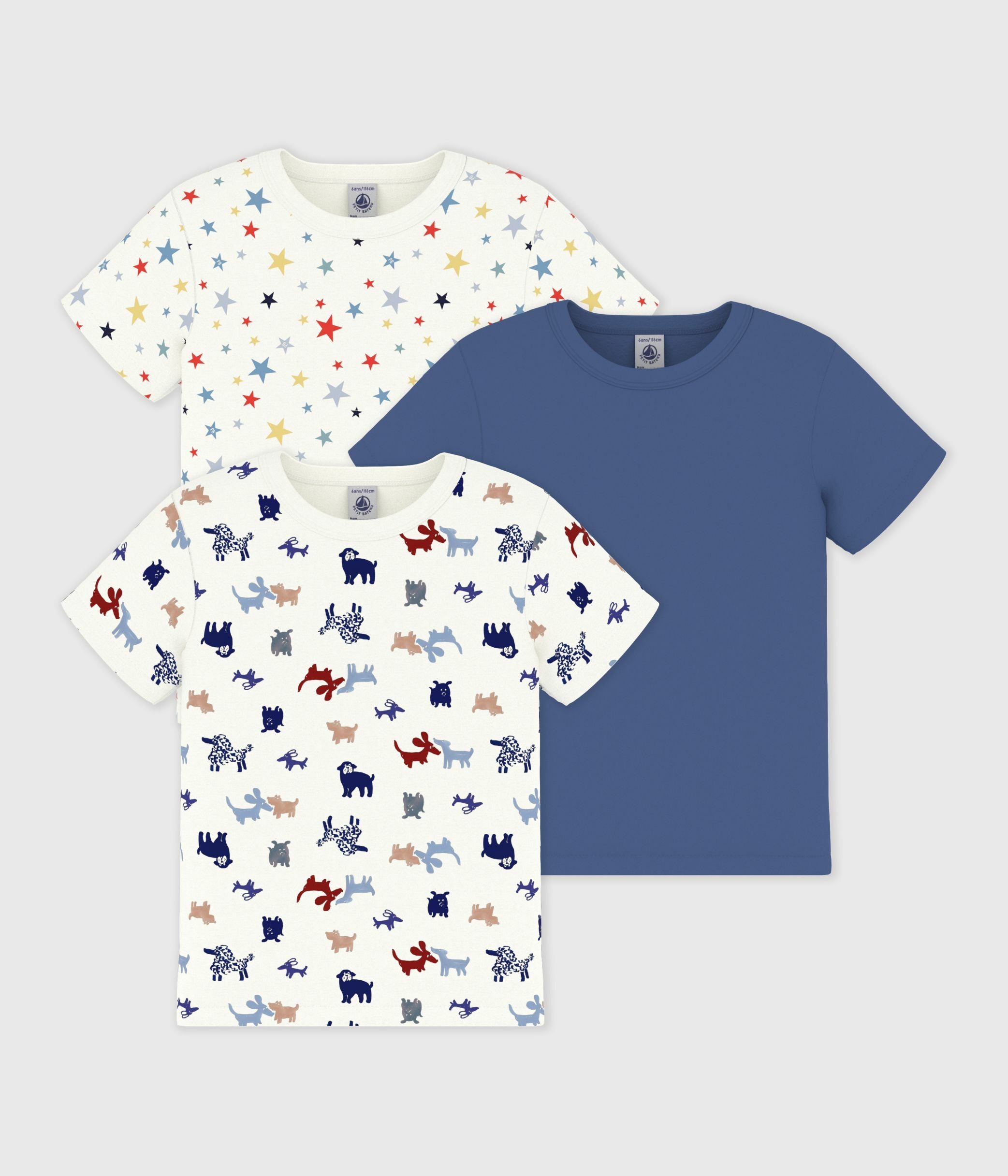 lot-de-3-t-shirts-enfant-en-coton-manches-courtes-imprimé