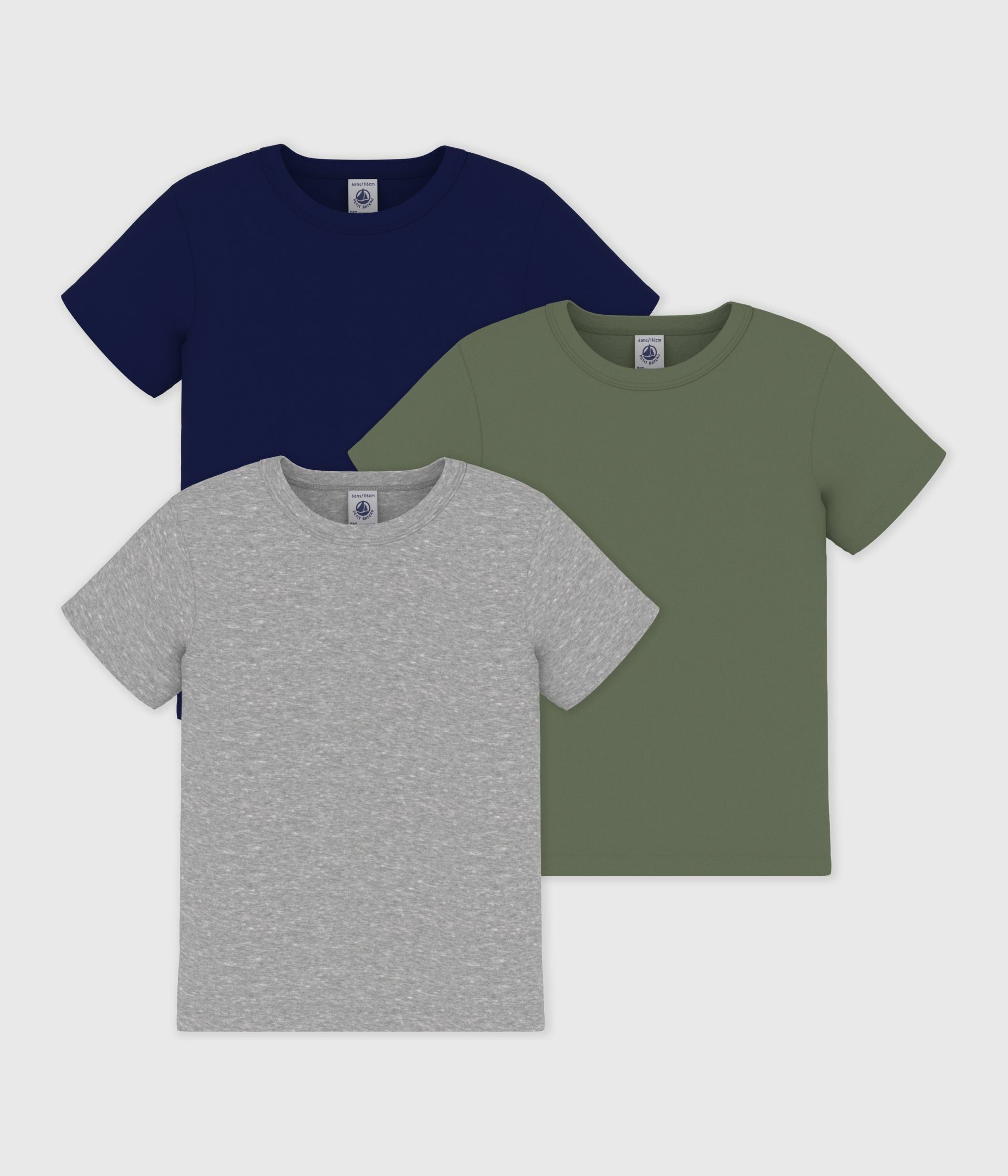 lot-de-3-t-shirts-enfant-en-coton-manches-courtes-uni