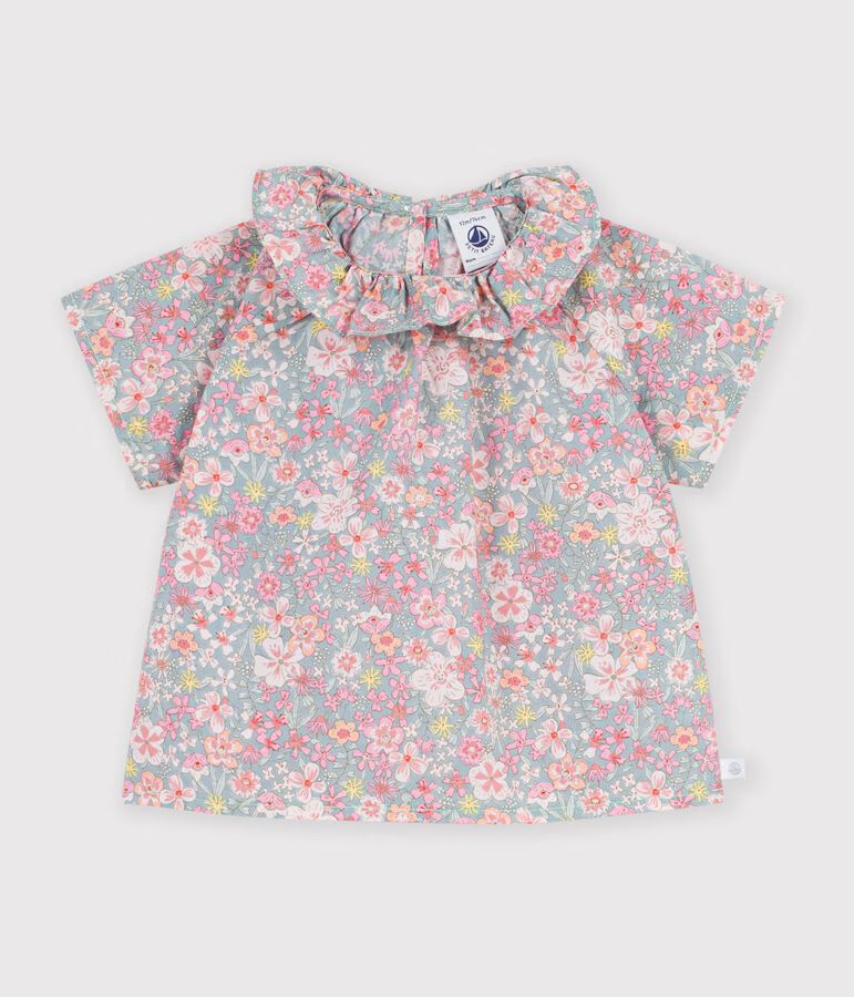 blouse-bébé-en-coton-manches-courtes-imrpimée-fleurs