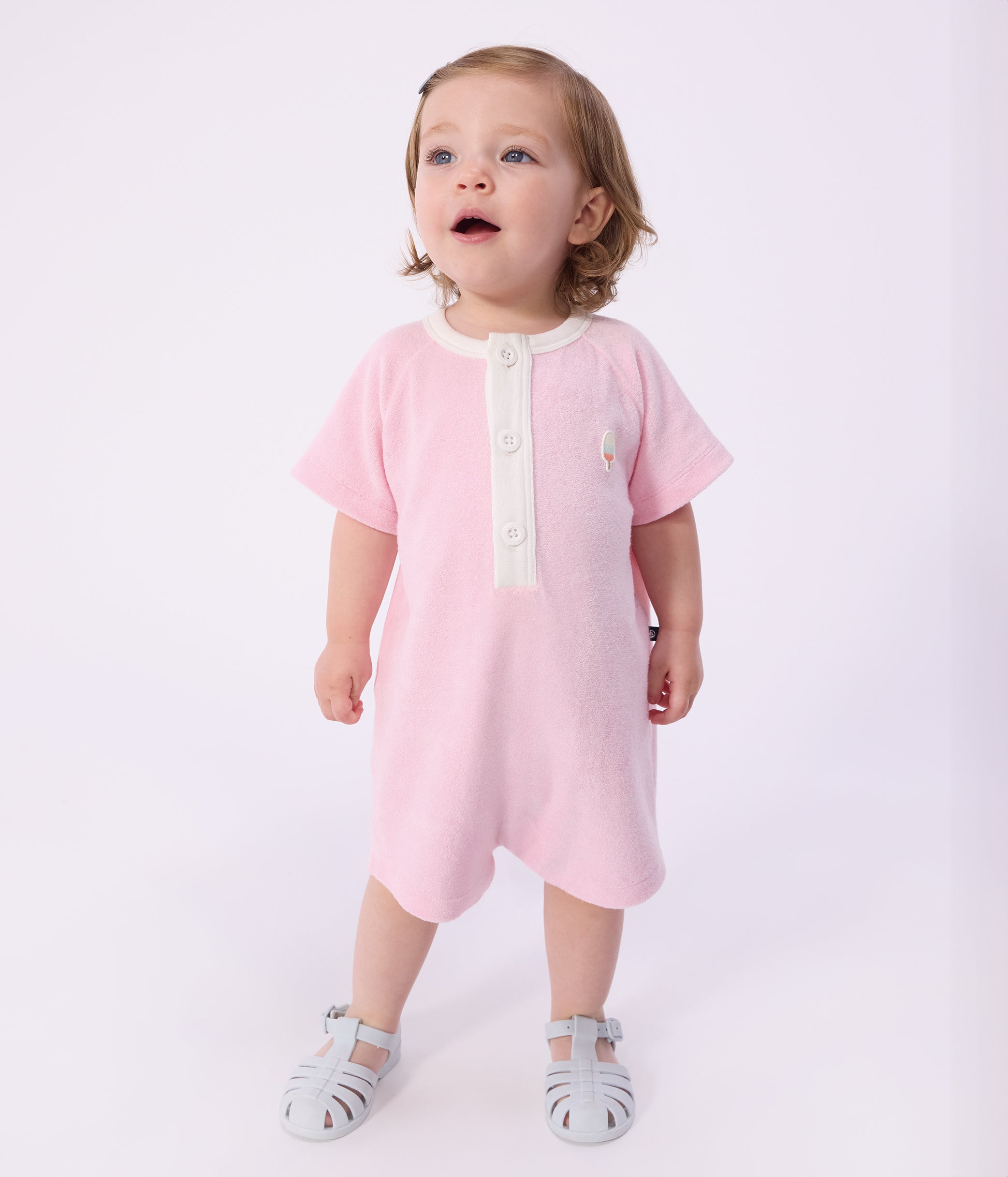 combinaison-courte-bébé-en-coton-unie