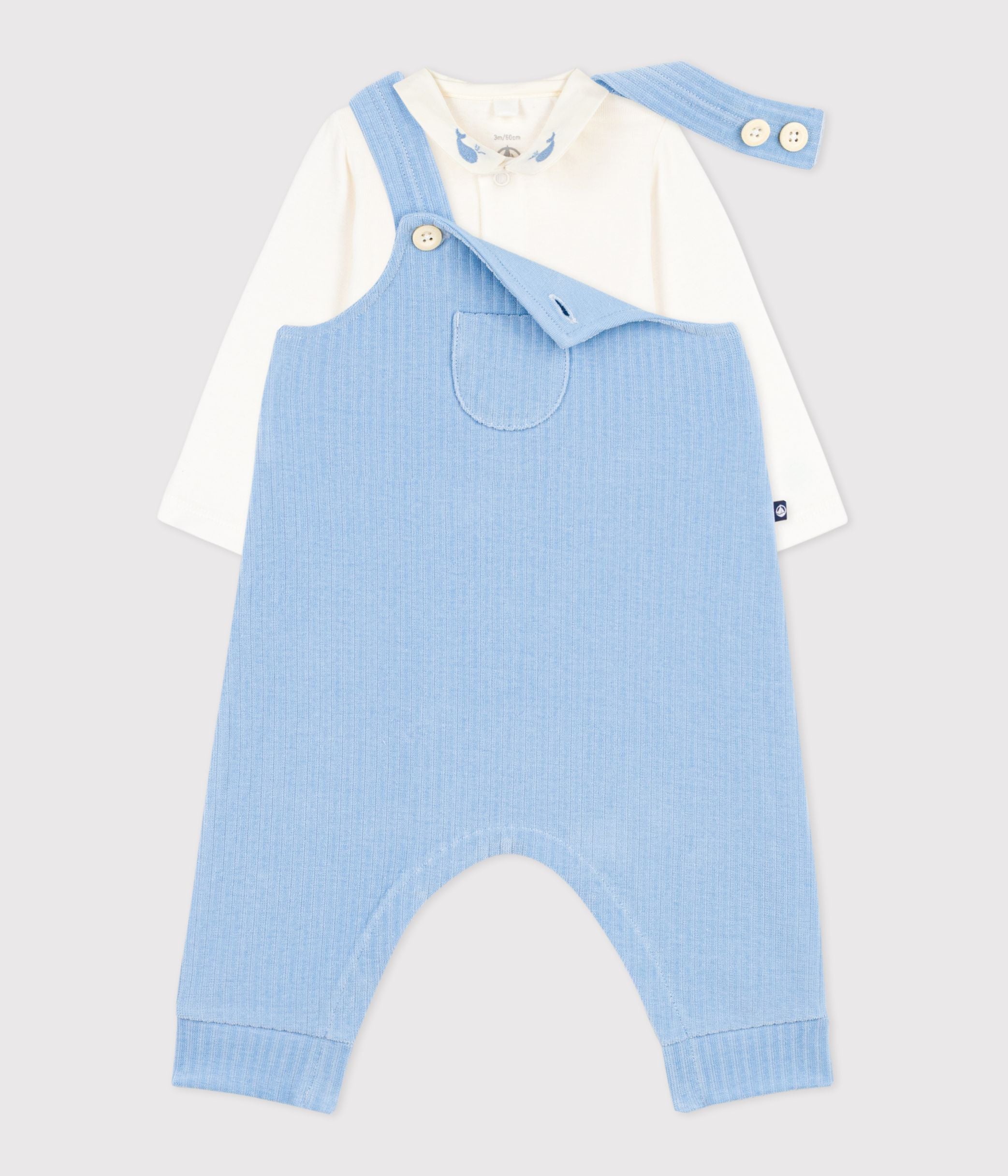 ensemble-salopette/body-bébé-en-coton-uni-et-détails-brodés