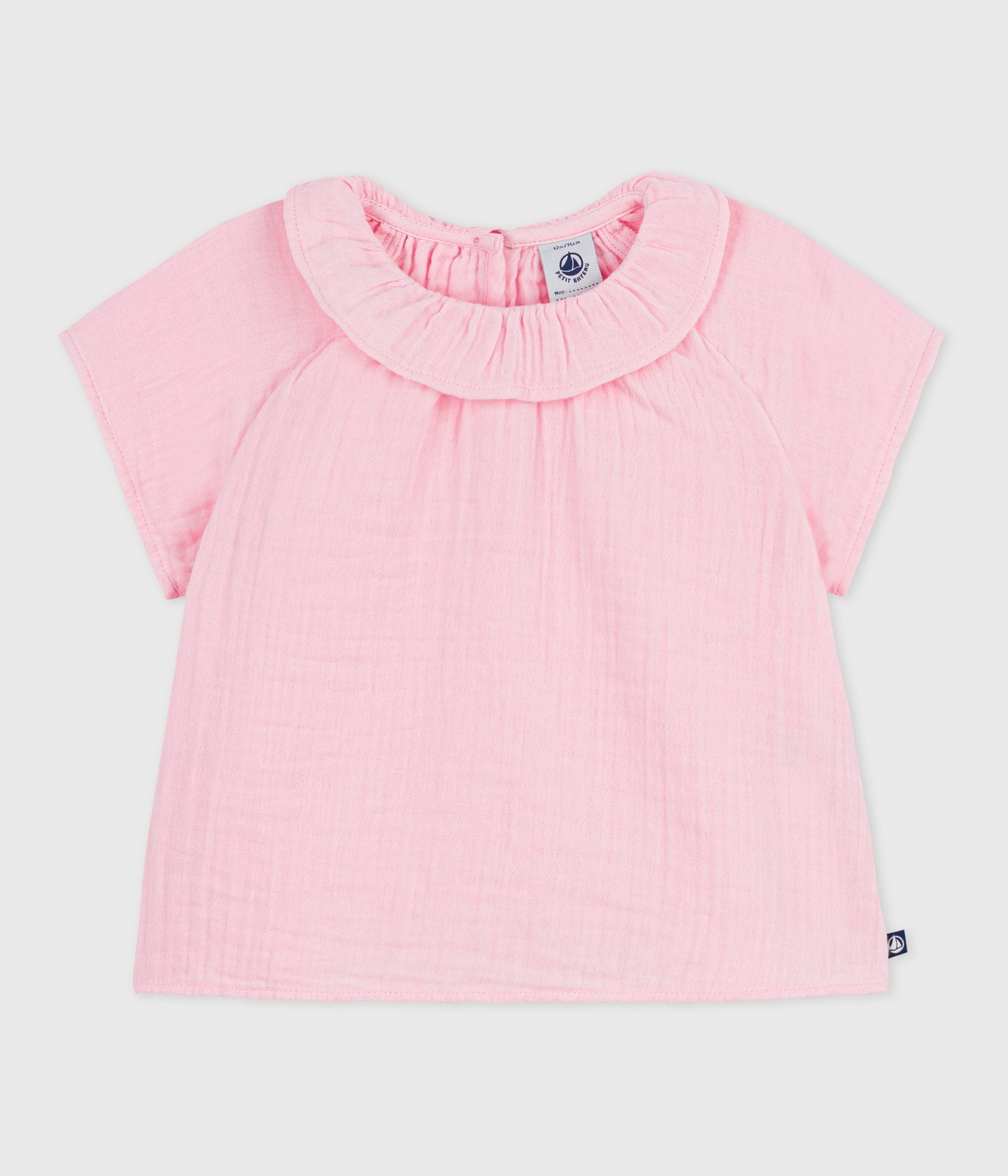 blouse-bébé-en-coton-manches-longues-unie