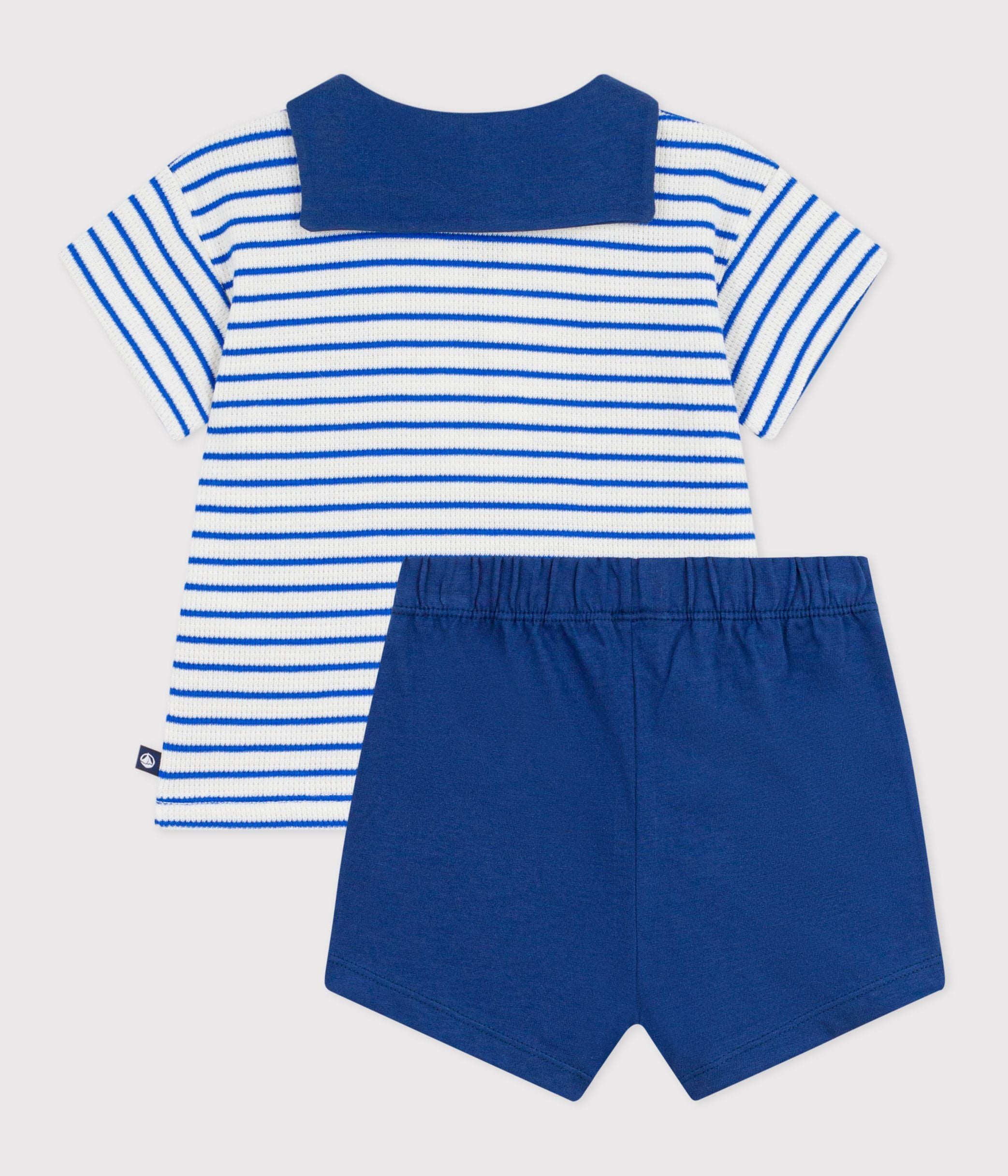 ensemble-2-pièces-deux-pièces-en-coton,-tee-shirt-col-marin