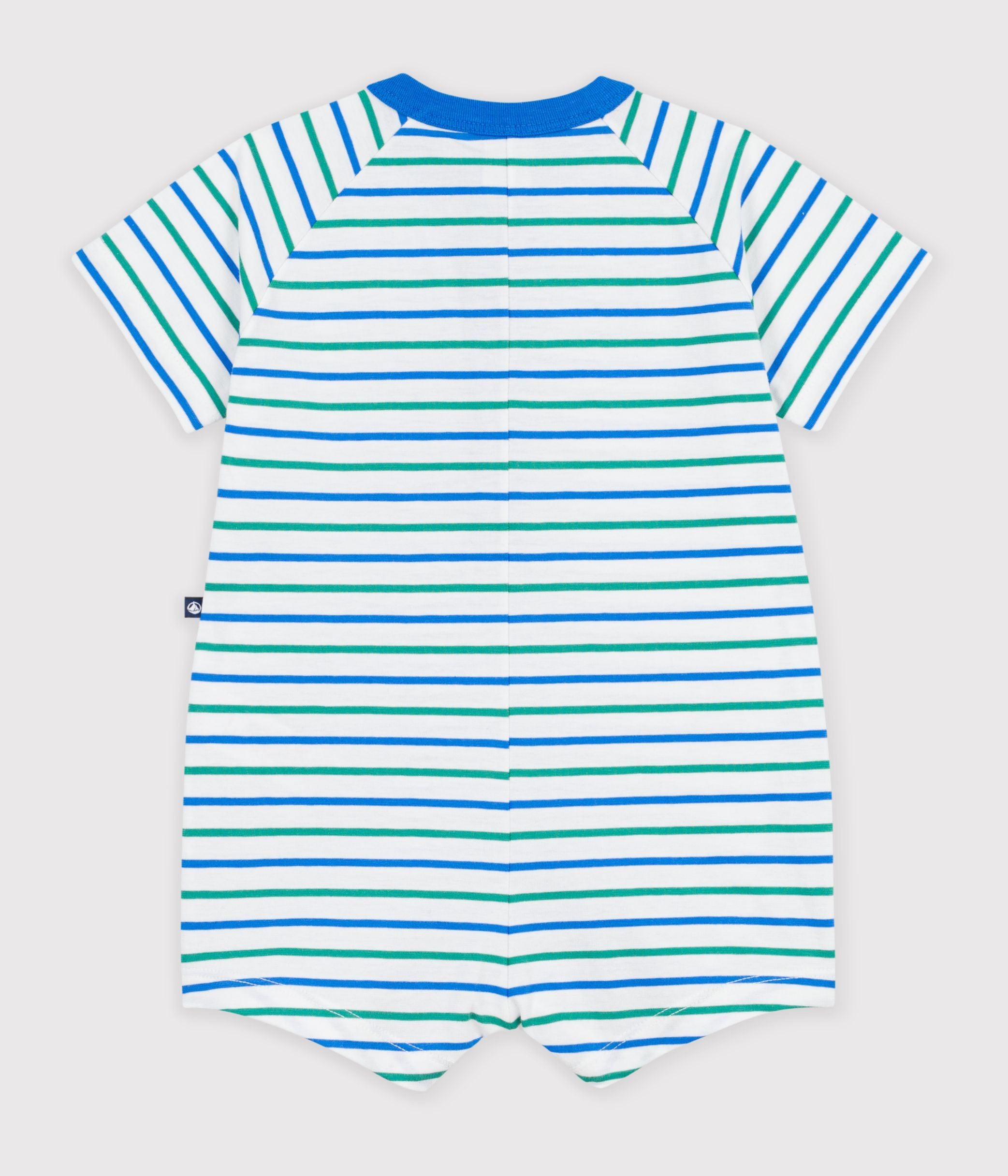combinaison-courte-bébé-en-coton-rayée