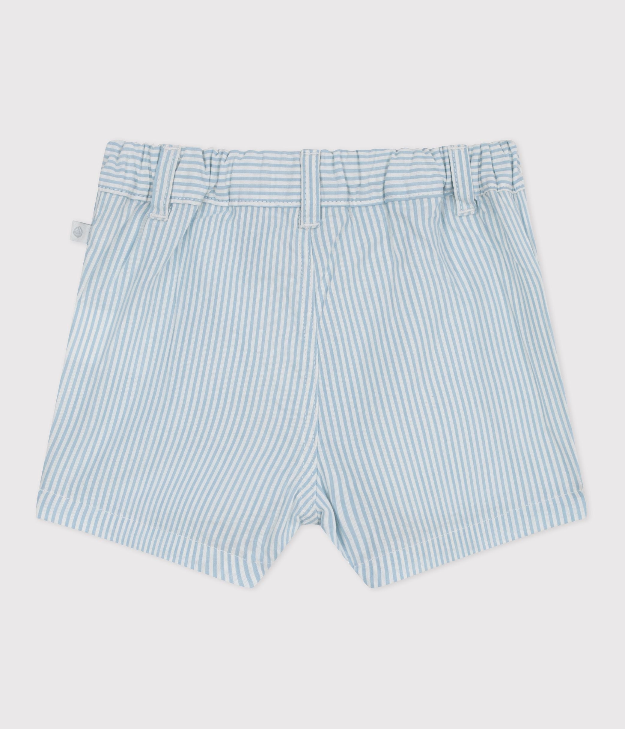 short-bébé-en-coton-rayé