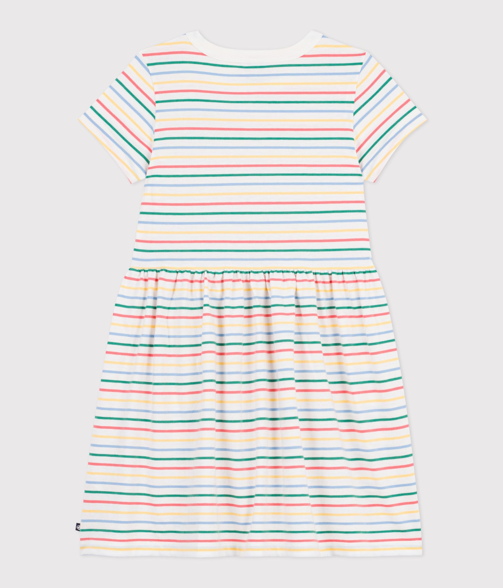 robe-enfant-manches-courtes-en-coton-à-rayures