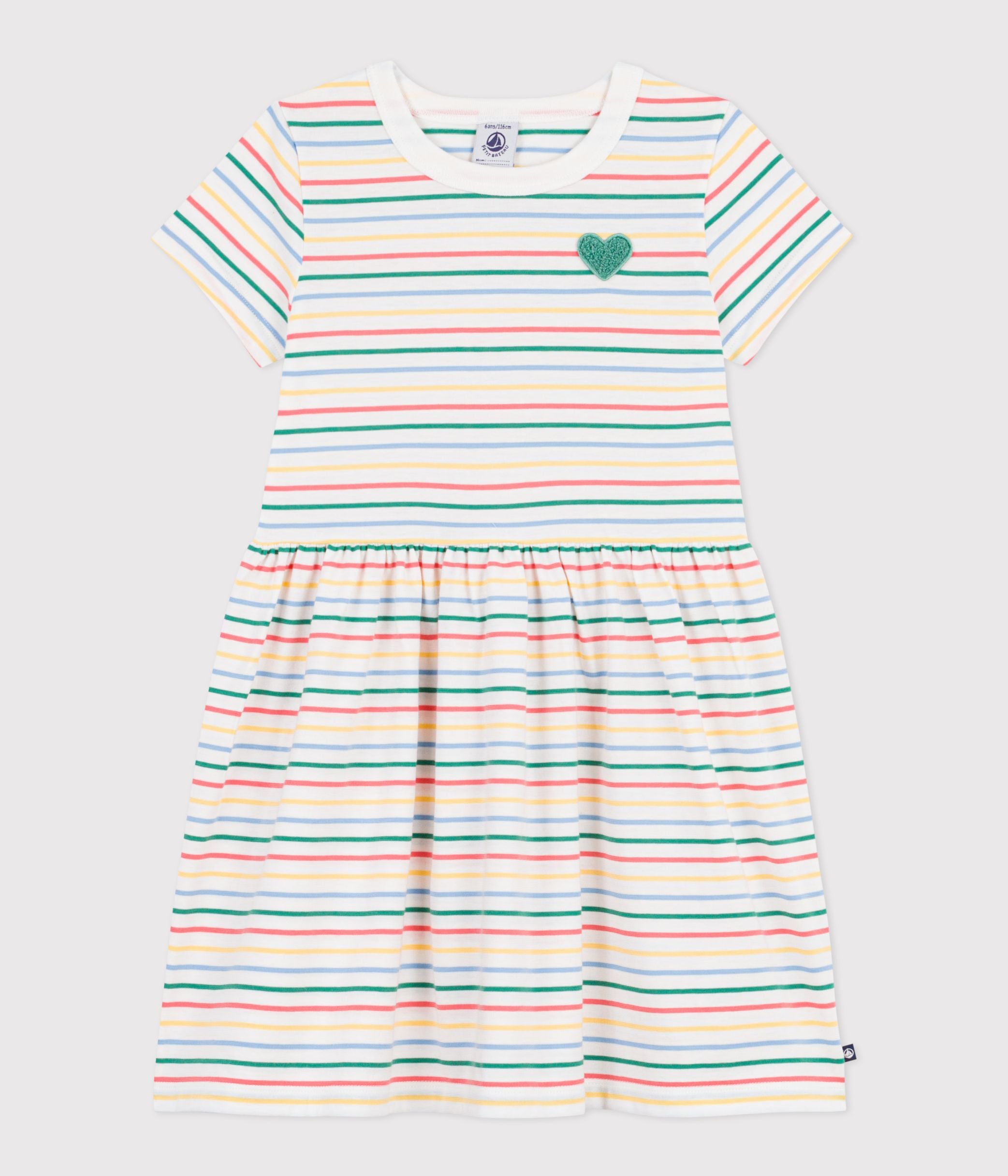 robe-enfant-manches-courtes-en-coton-à-rayures