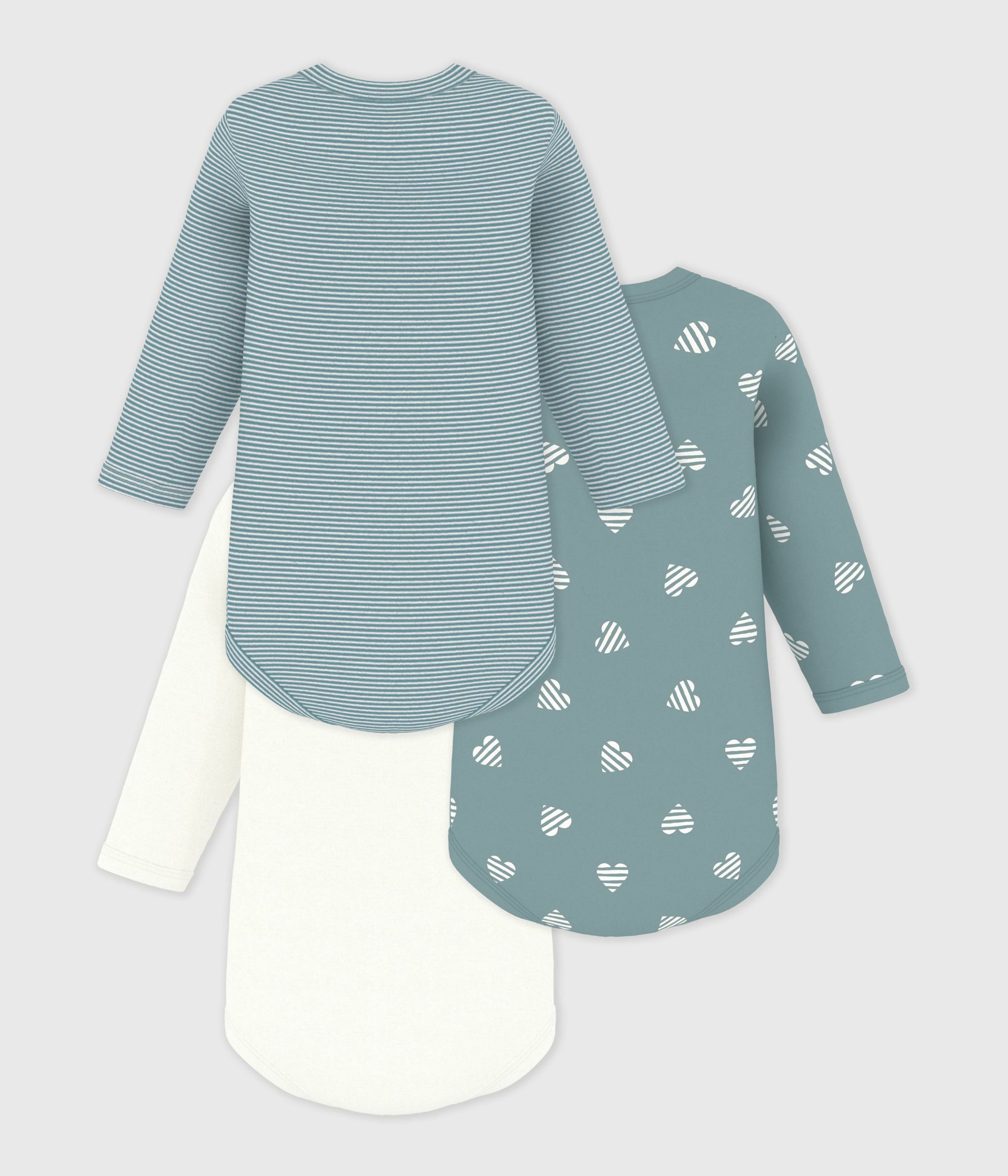 lot-de-3-bodies-manches-longues-en-coton-imprimé-coeur-bébé