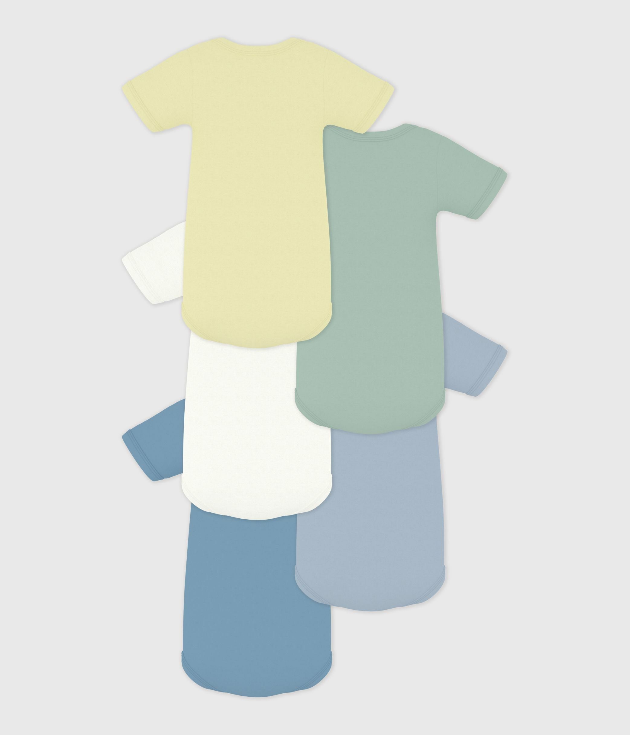 lot-de-5-bodies-manches-courtes-en-coton-uni-bébé