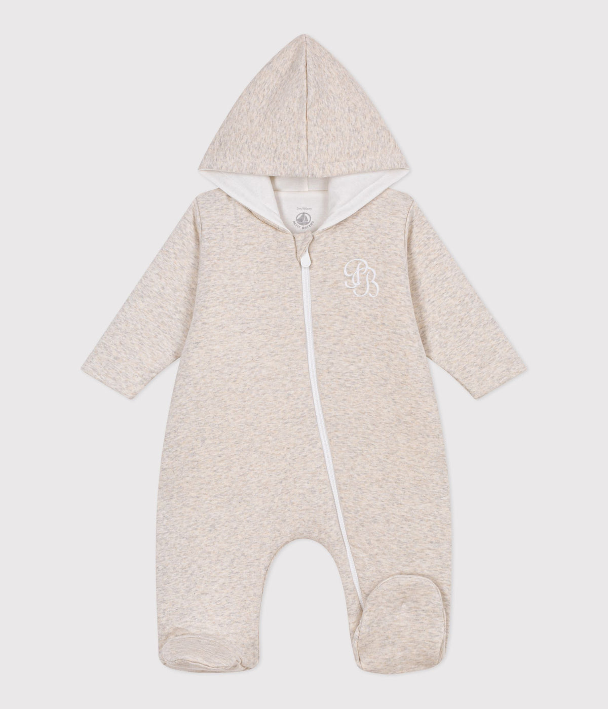 combinaison-ouatinée-bébé-à-capuche-et-pieds,-unie