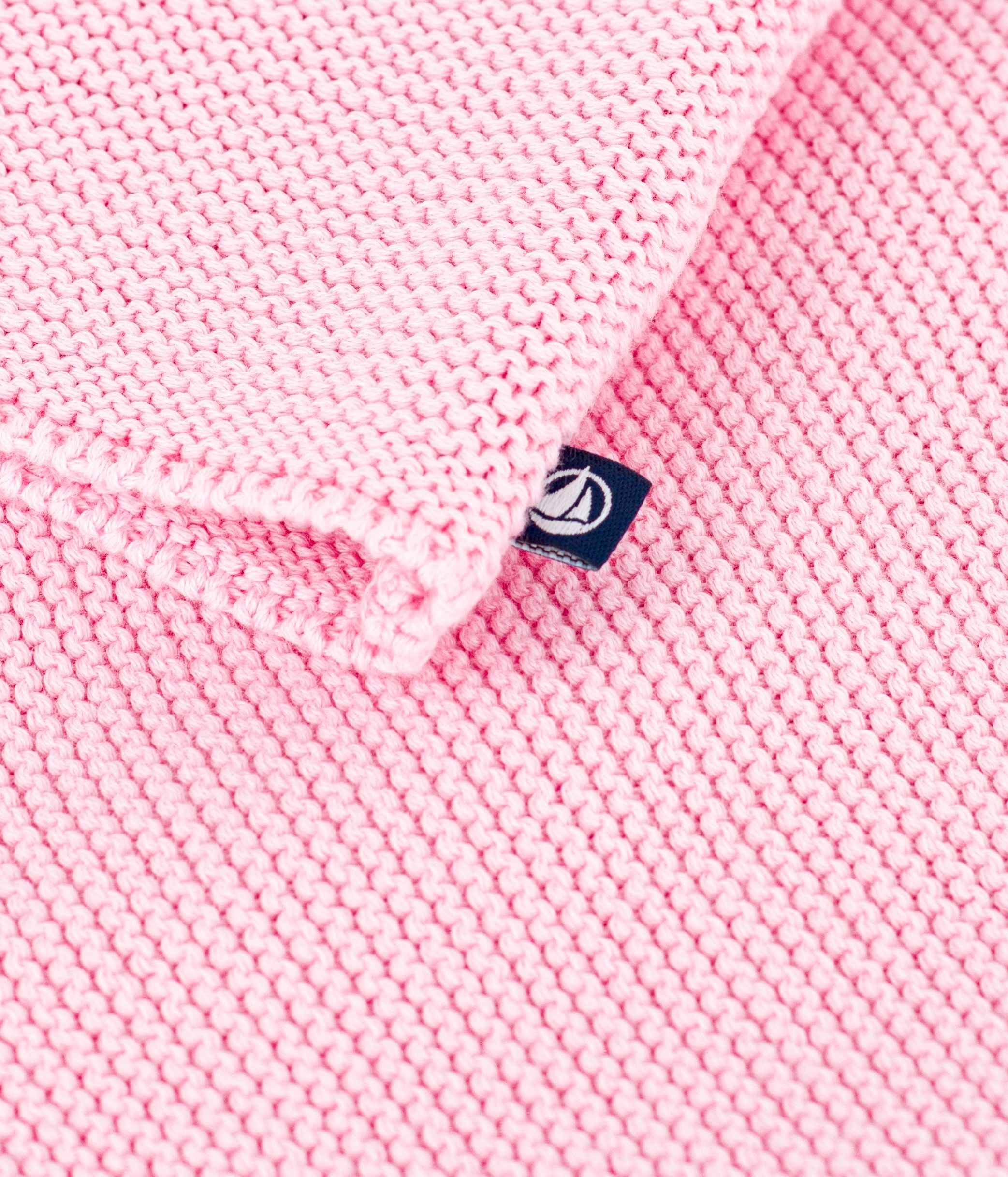 cardigan-bébé-tricot-point-mousse-en-coton
