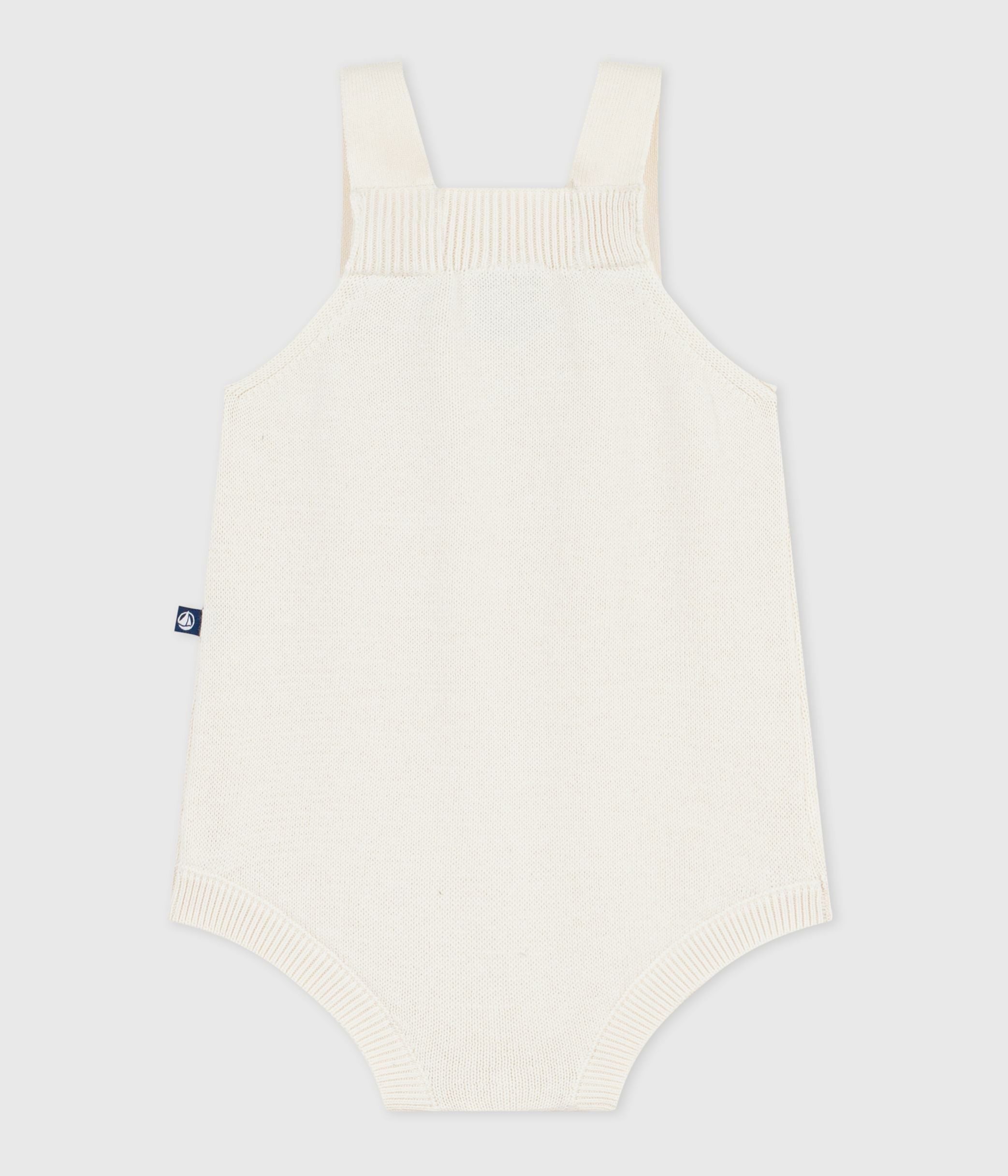 combinaison-courte-bébé-en-tricot-de-coton-ajouré