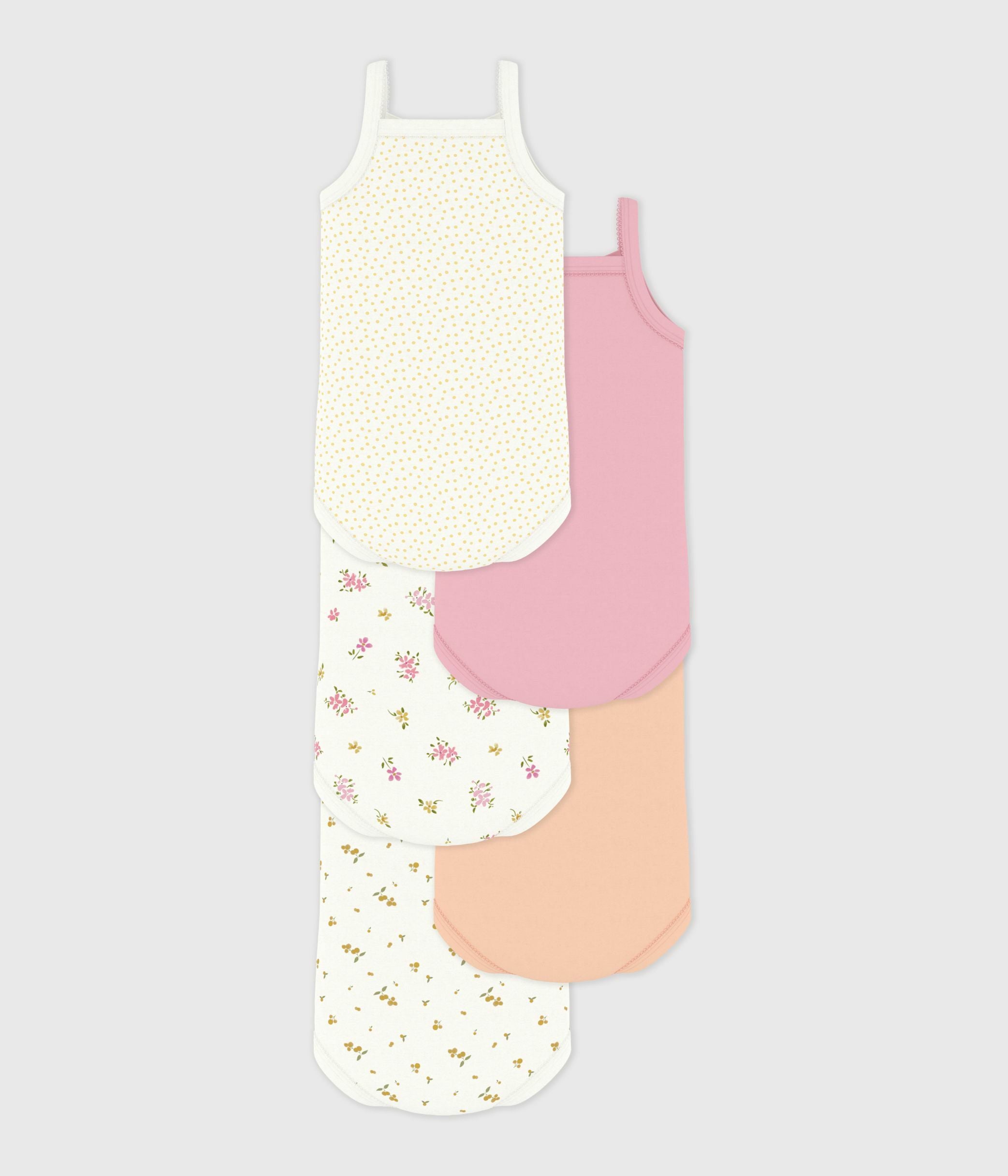 lot-de-5-bodies-bretelles-en-coton-fleuri-bébé
