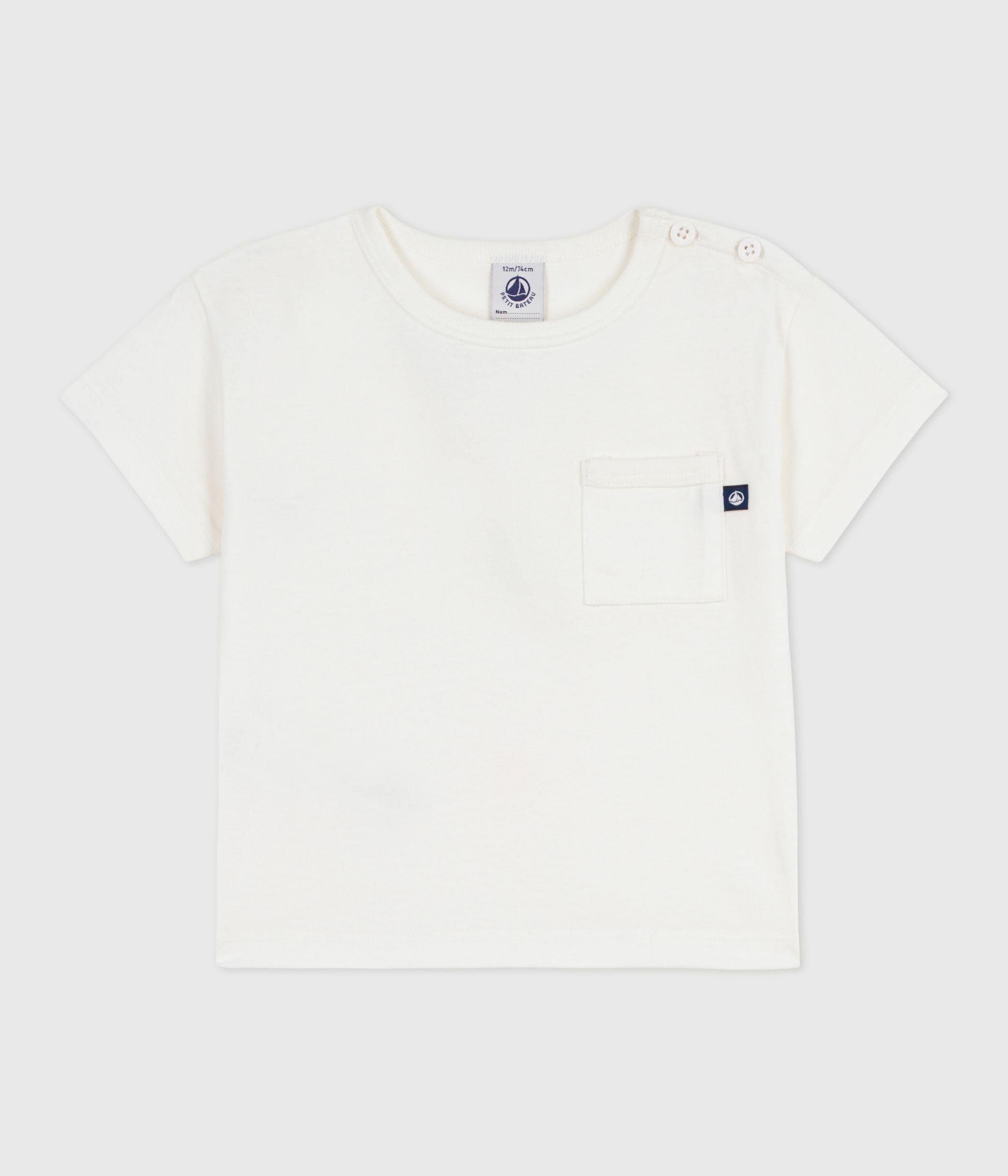 tee-shirt-bébé-en-coton-à-manches-courtes,-uni