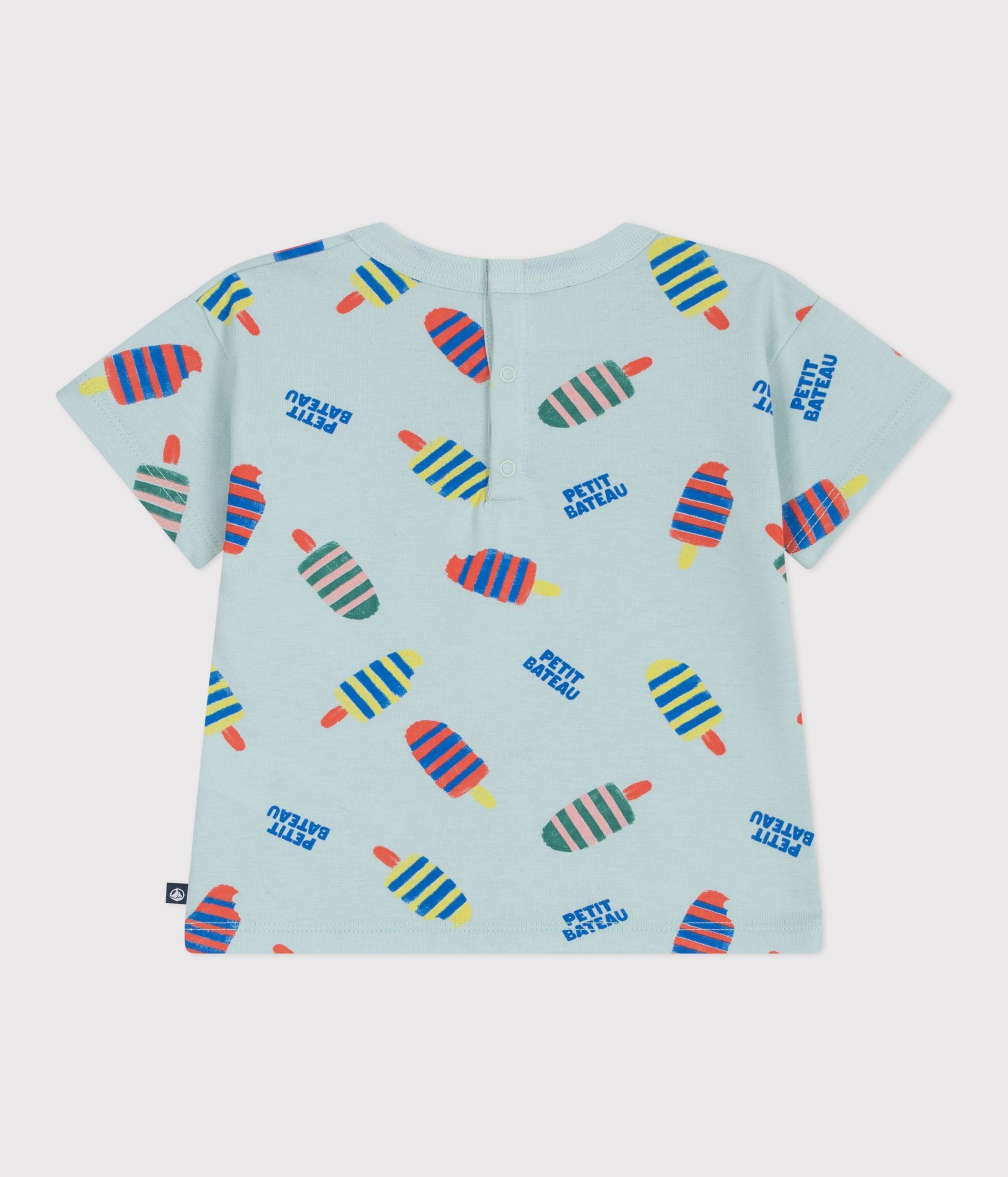 tee-shirt-bébé-en-coton-à-manches-courtes,-imprimé-mouettes