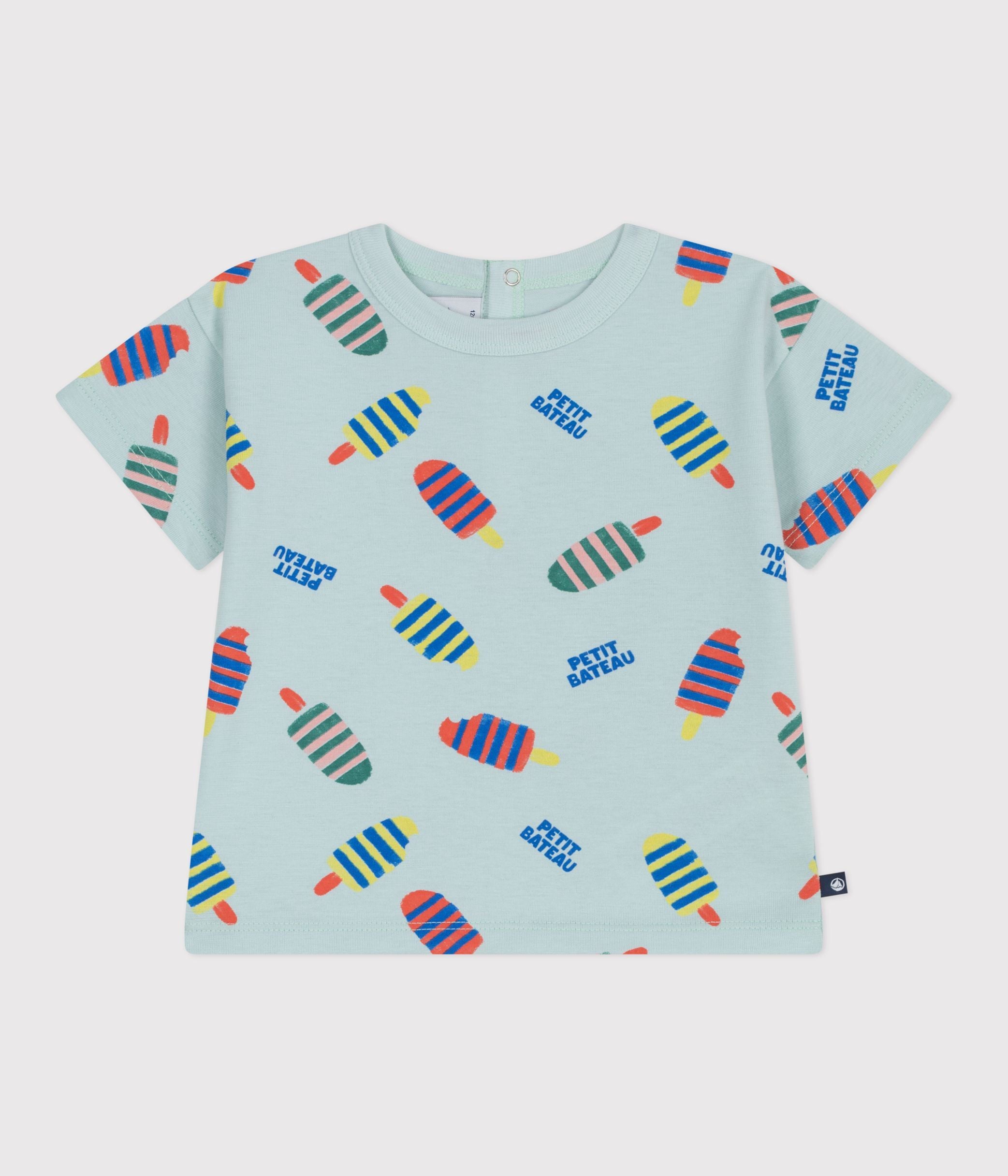 tee-shirt-bébé-en-coton-à-manches-courtes,-imprimé-mouettes