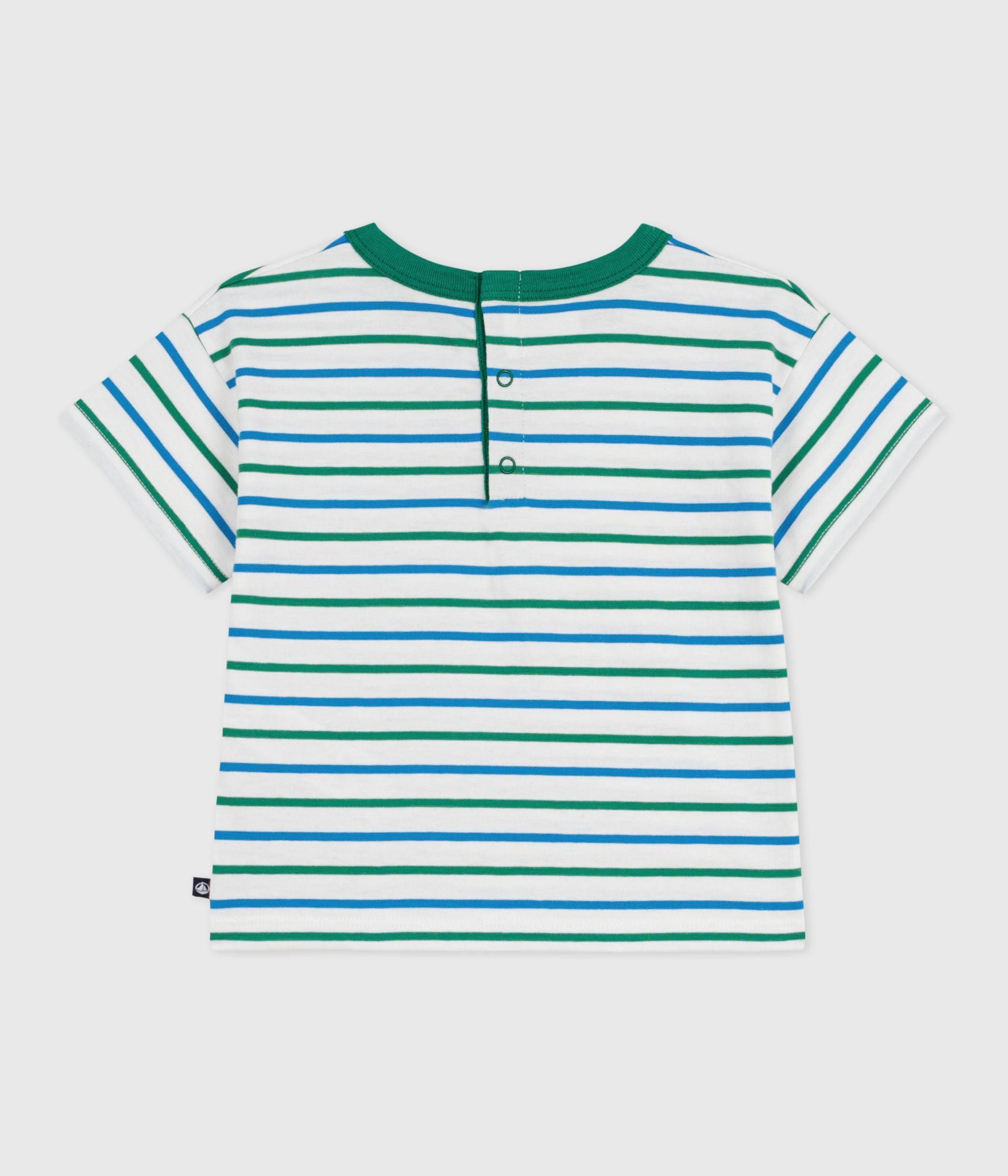 tee-shirt-bébé-en-coton-manches-courtes,-rayé