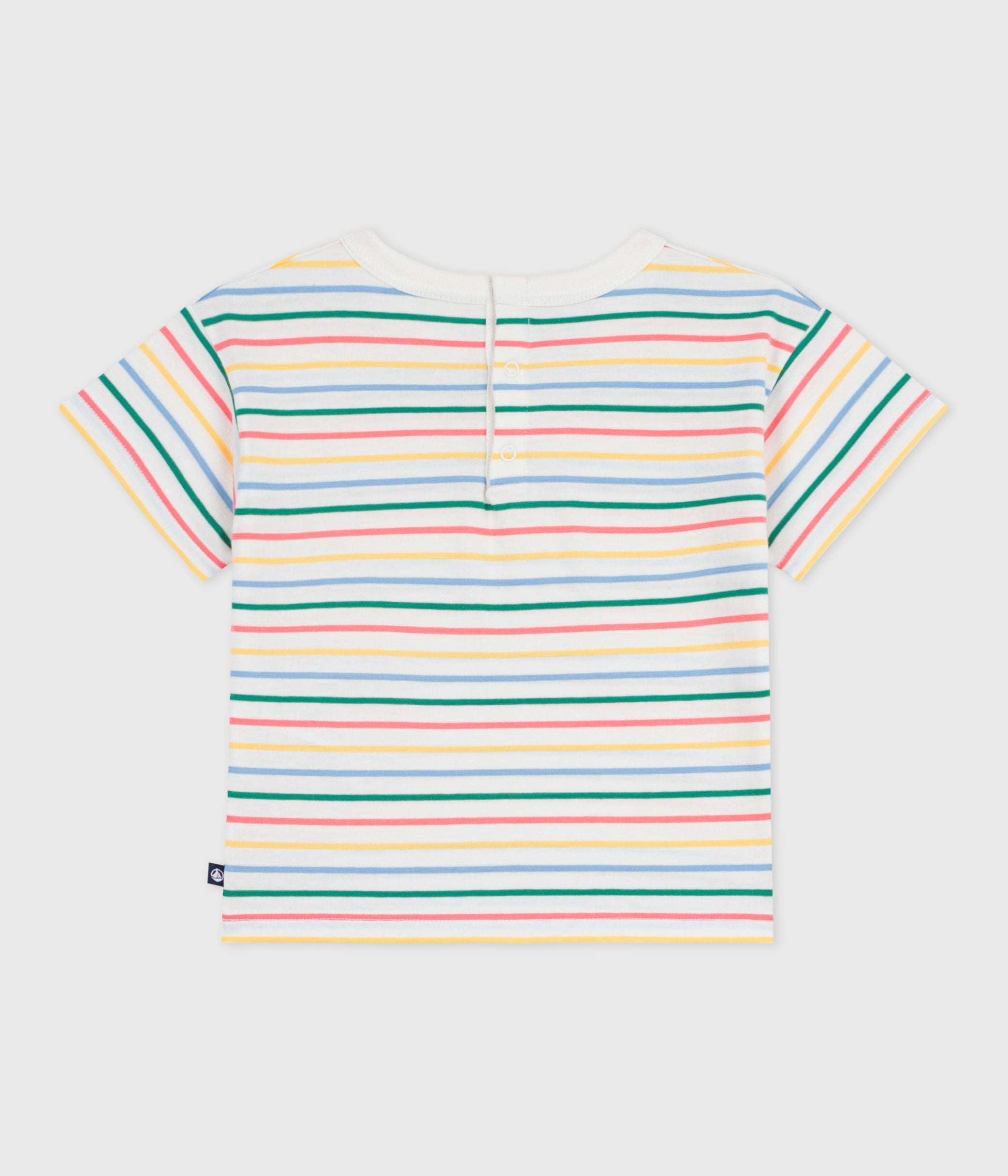 tee-shirt-bébé-en-coton-manches-courtes,-rayé