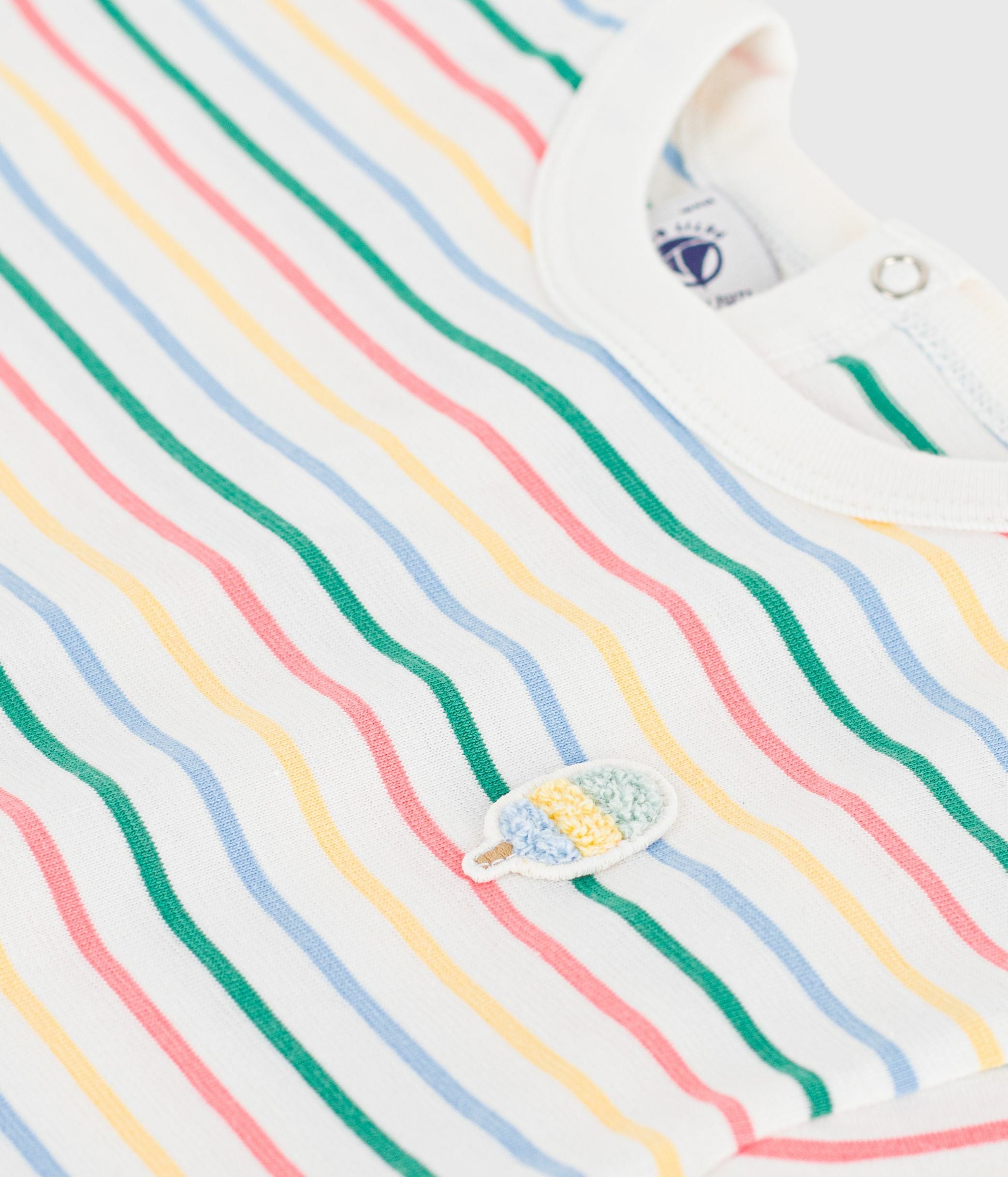 tee-shirt-bébé-en-coton-manches-courtes,-rayé