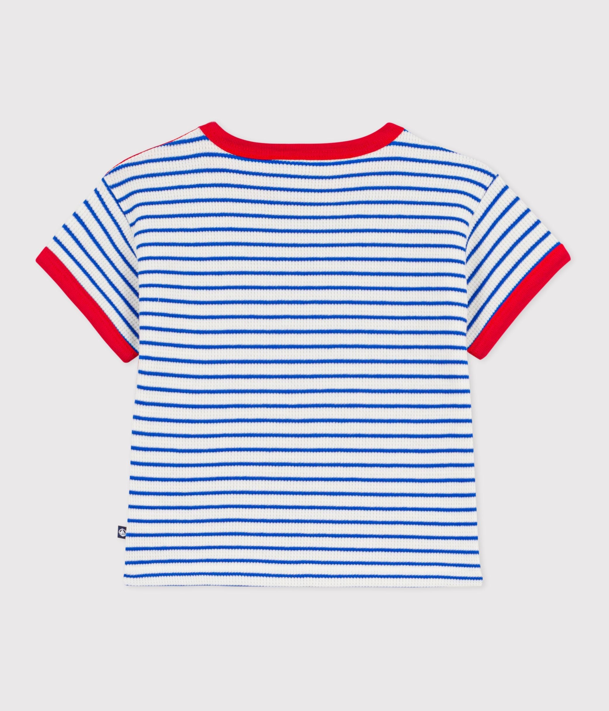 tee-shirt-bébé-en-coton-manches-courtes,-rayé