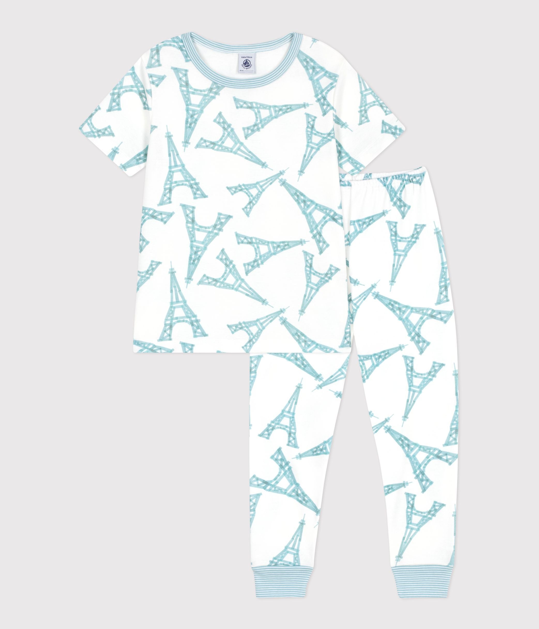 pyjama-enfant-en-coton-manches-courtes-jambes-longues-tour-eiffel