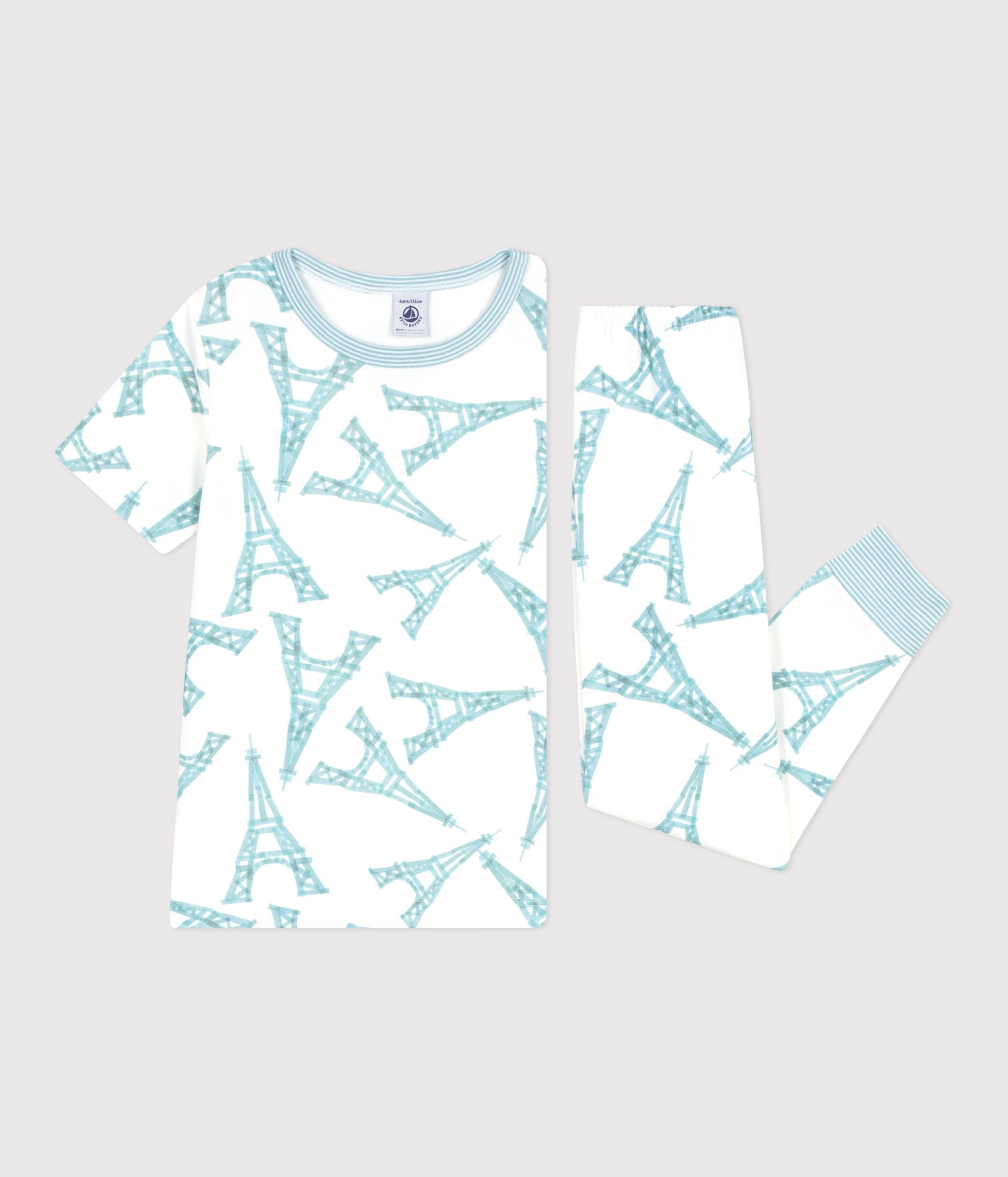 pyjama-enfant-en-coton-manches-courtes-jambes-longues-tour-eiffel