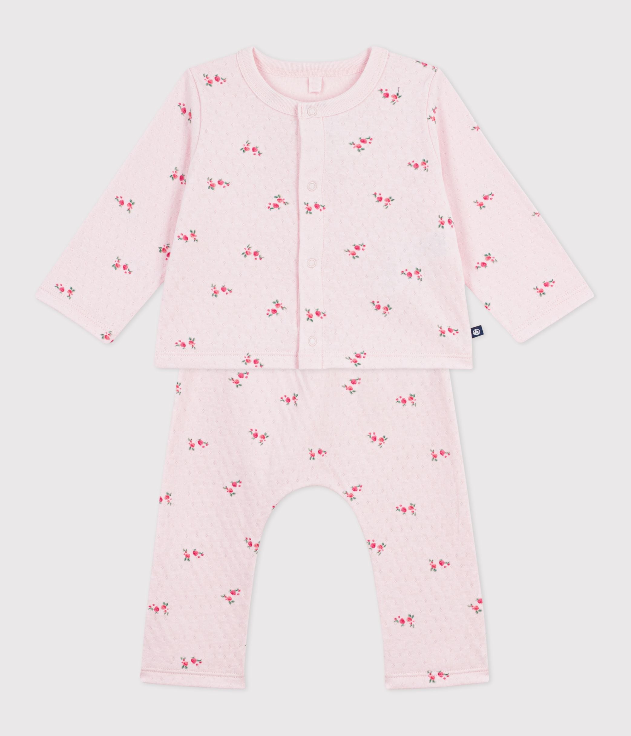 ensemble-2-pièces-bébé-en-coton,-imprimé-fleurs