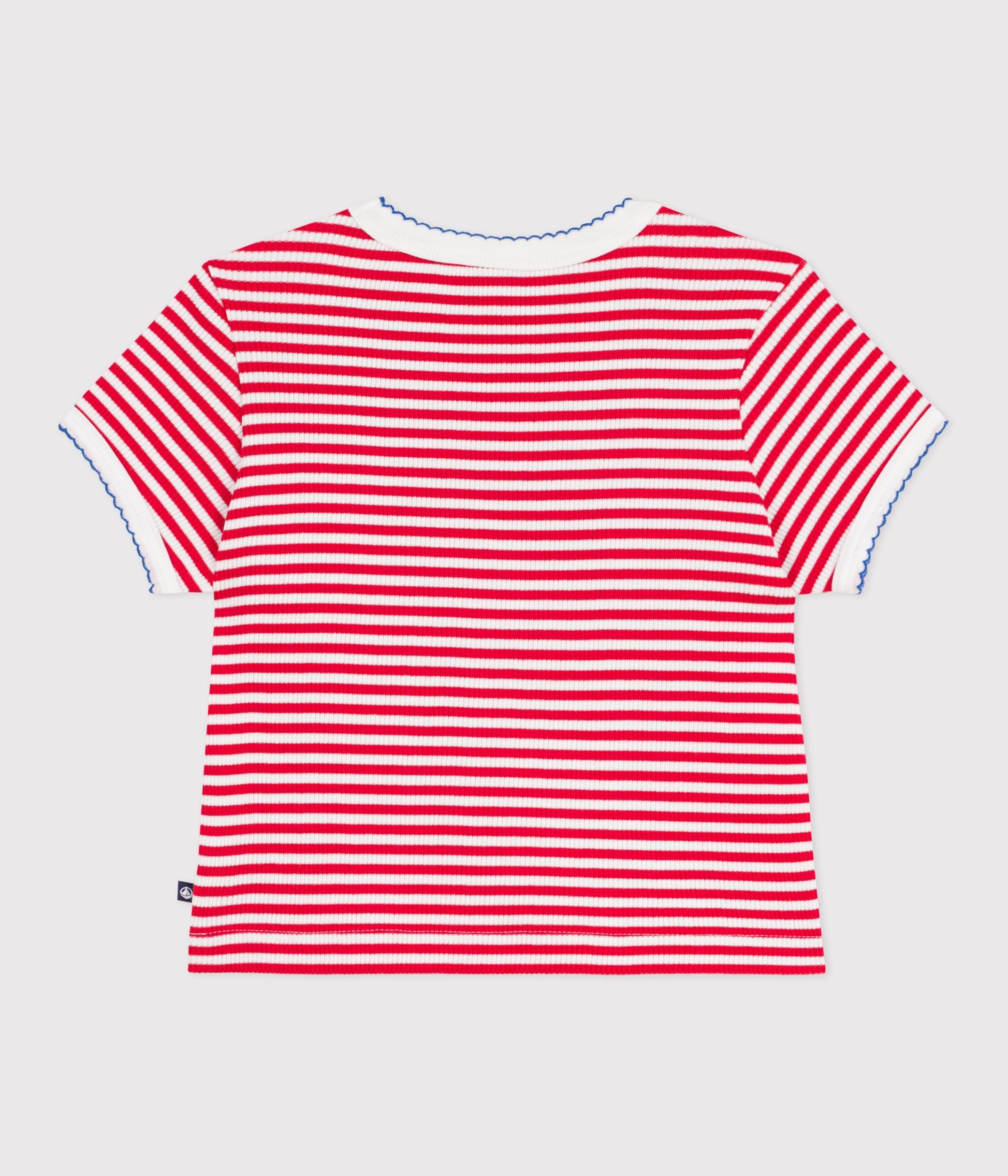 tee-shirt-enfant-manches-courtes-en-coton-à-rayures