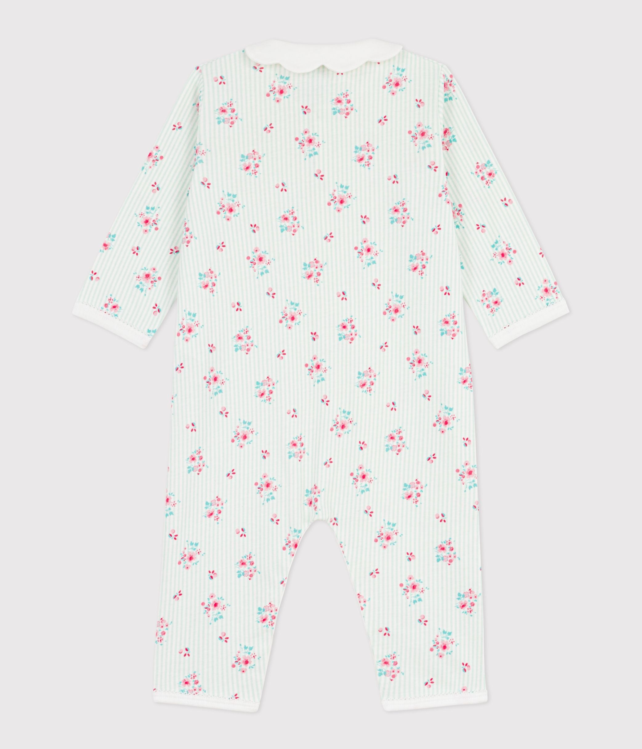 pyjama-bébé-en-coton-sans-pieds-à-col-imprimé-fleuri