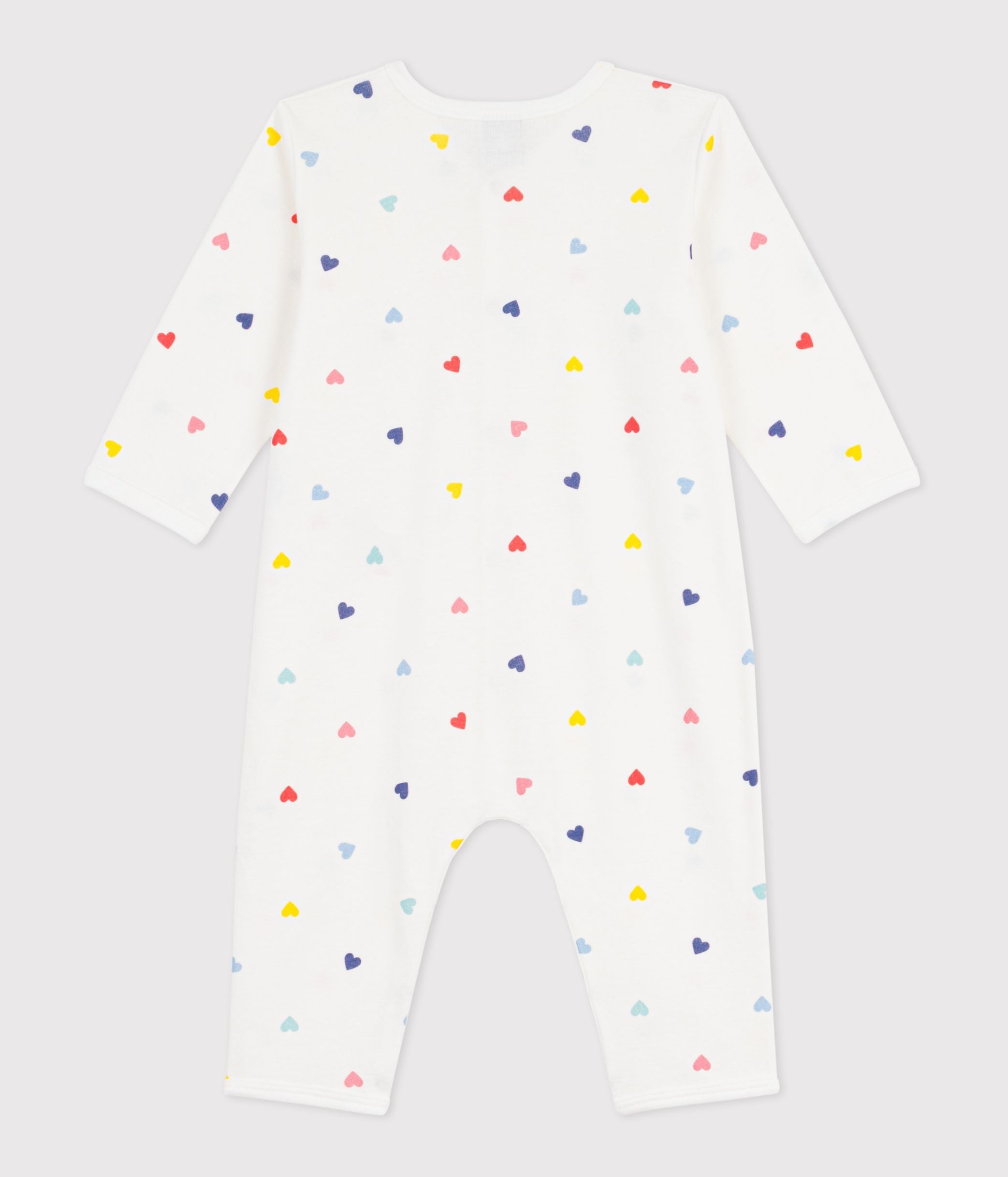 pyjama-bébé-en-coton-sans-pieds-imprimé-coeurs