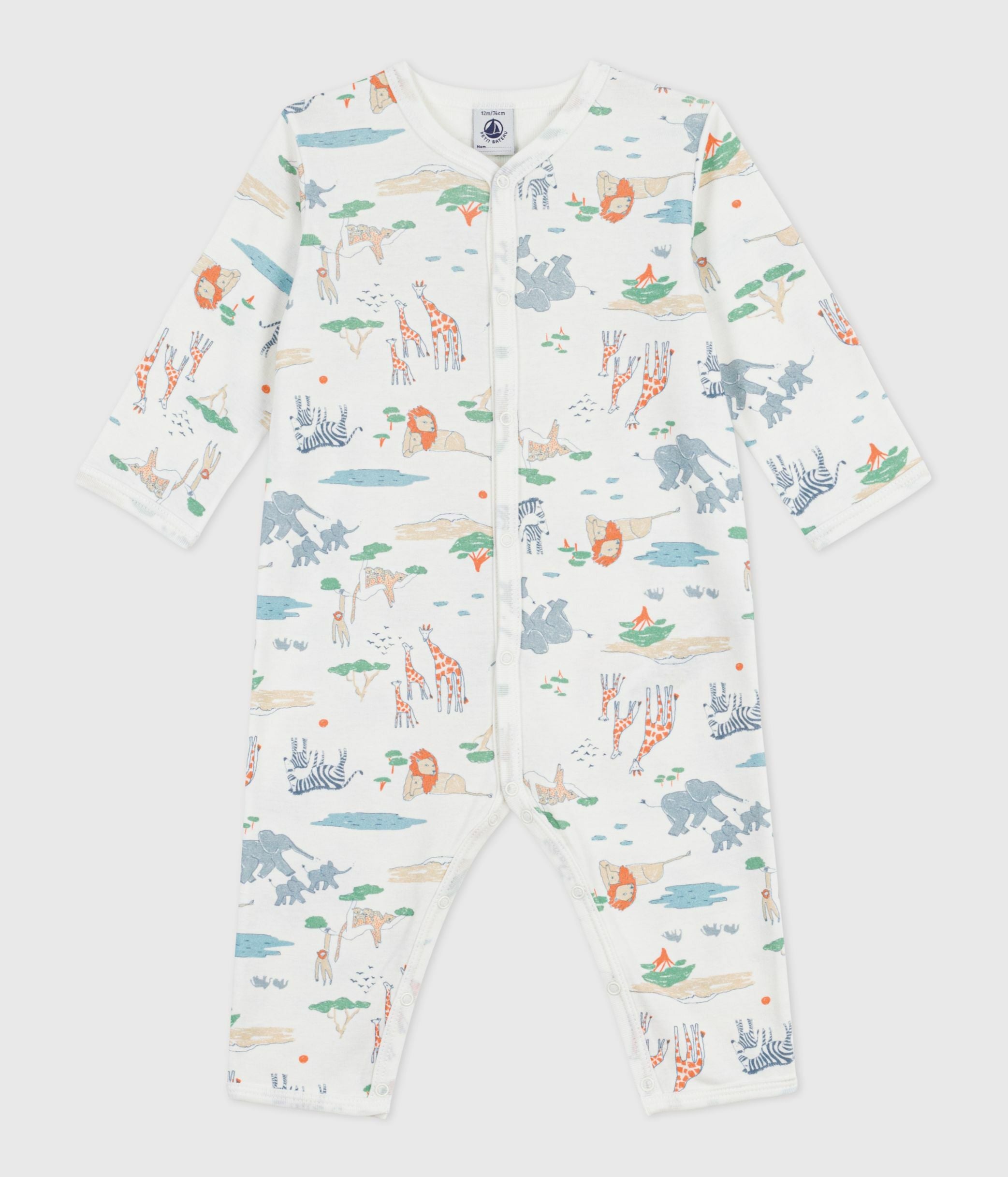 pyjama-bébé-en-coton-sans-pieds-imprimé-savane